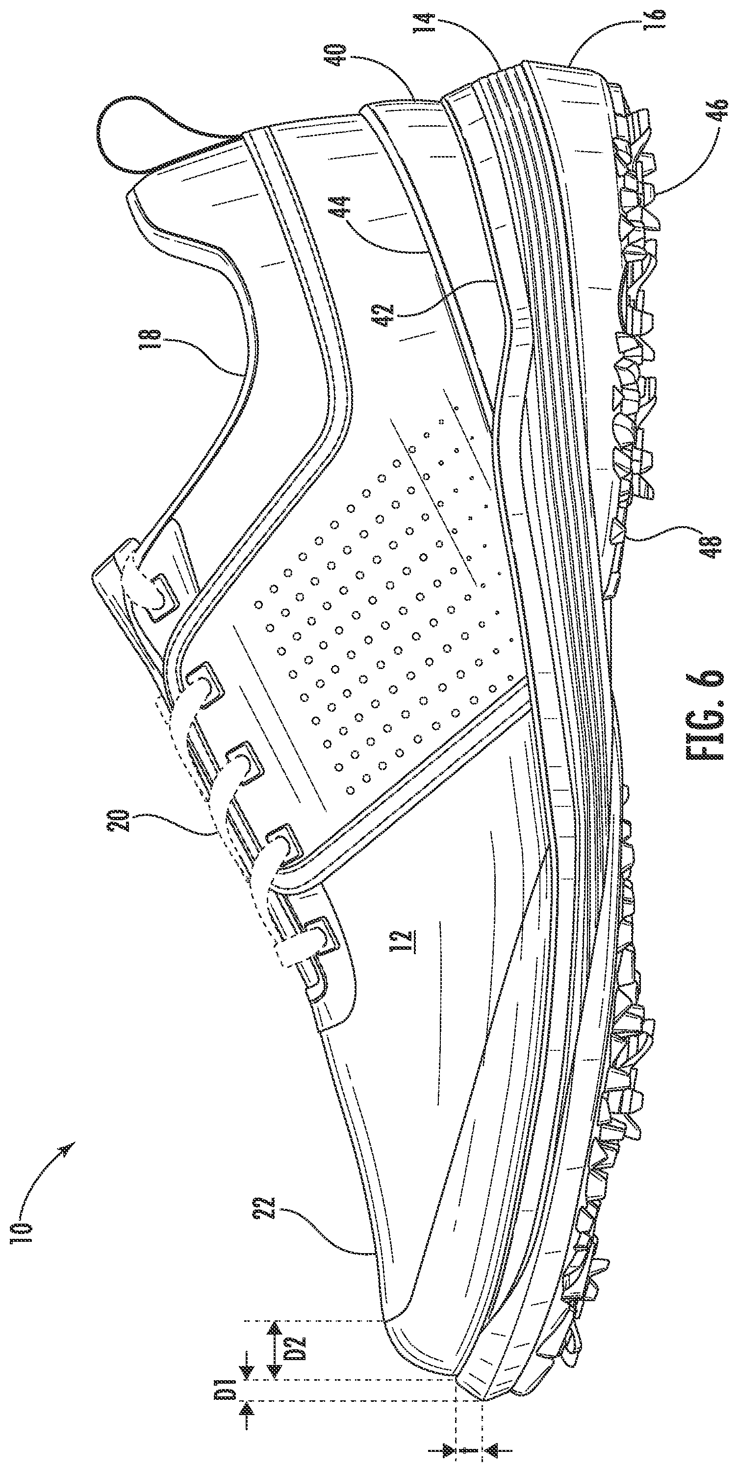Patent US11812821 Figure 6 – Golf shoe