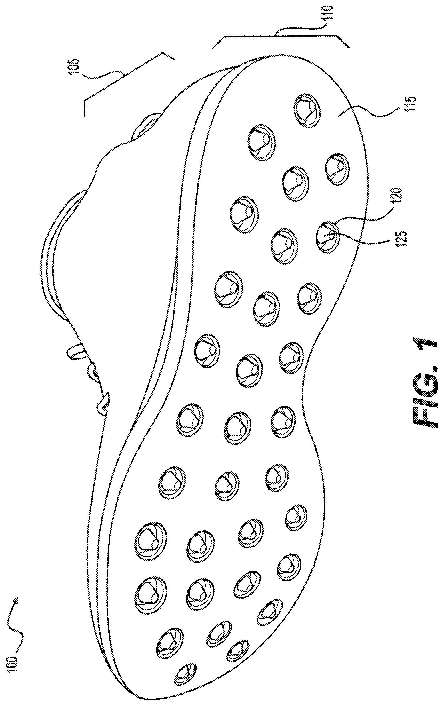 Patent US11812823 Figure 1 – Footwear having sensory feedback outsole