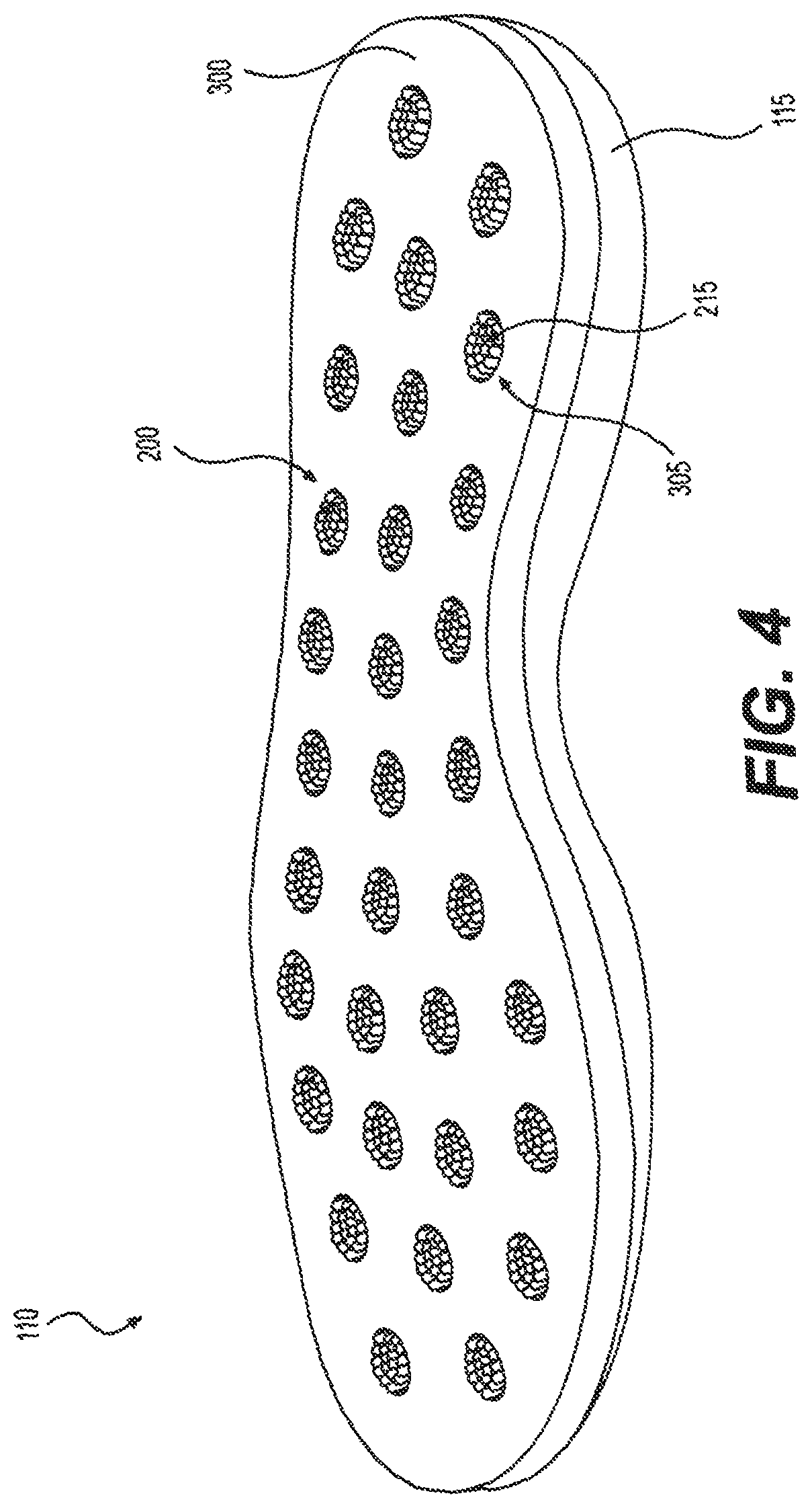 Patent US11812823 Figure 4 – Footwear having sensory feedback outsole