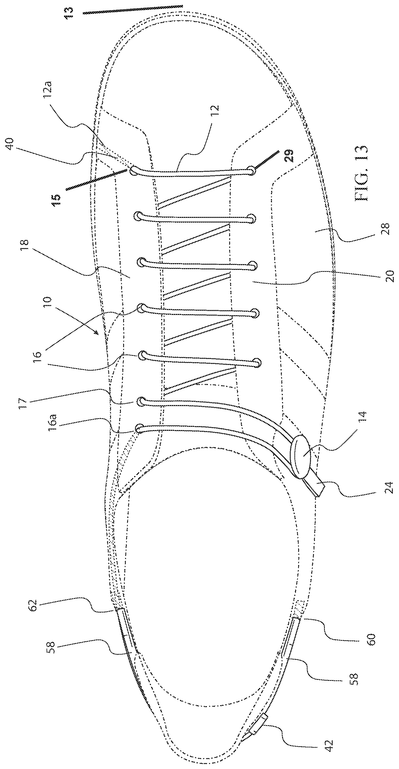 Patent US11812824 Figure 10 – Footwear closure system