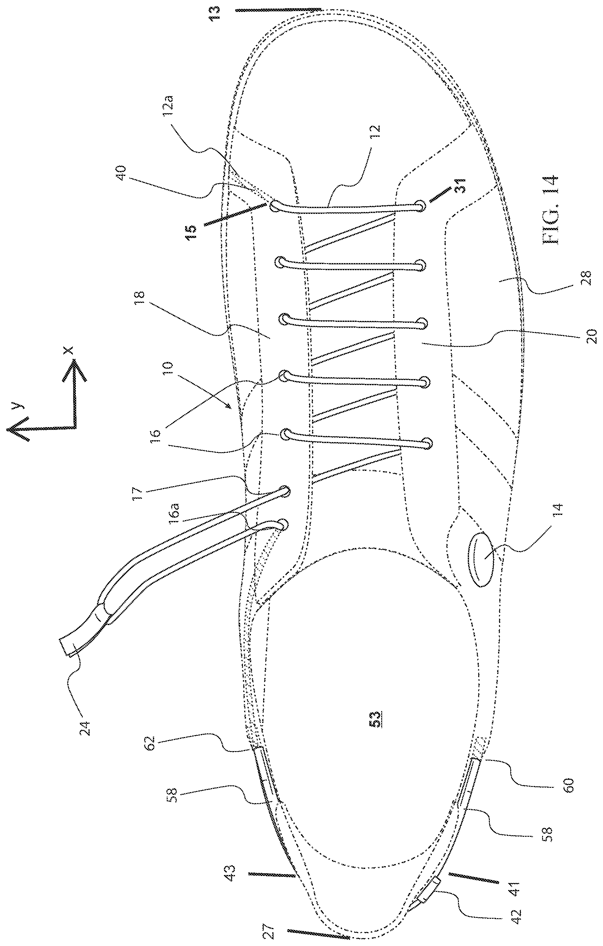 Patent US11812824 Figure 12 – Footwear closure system
