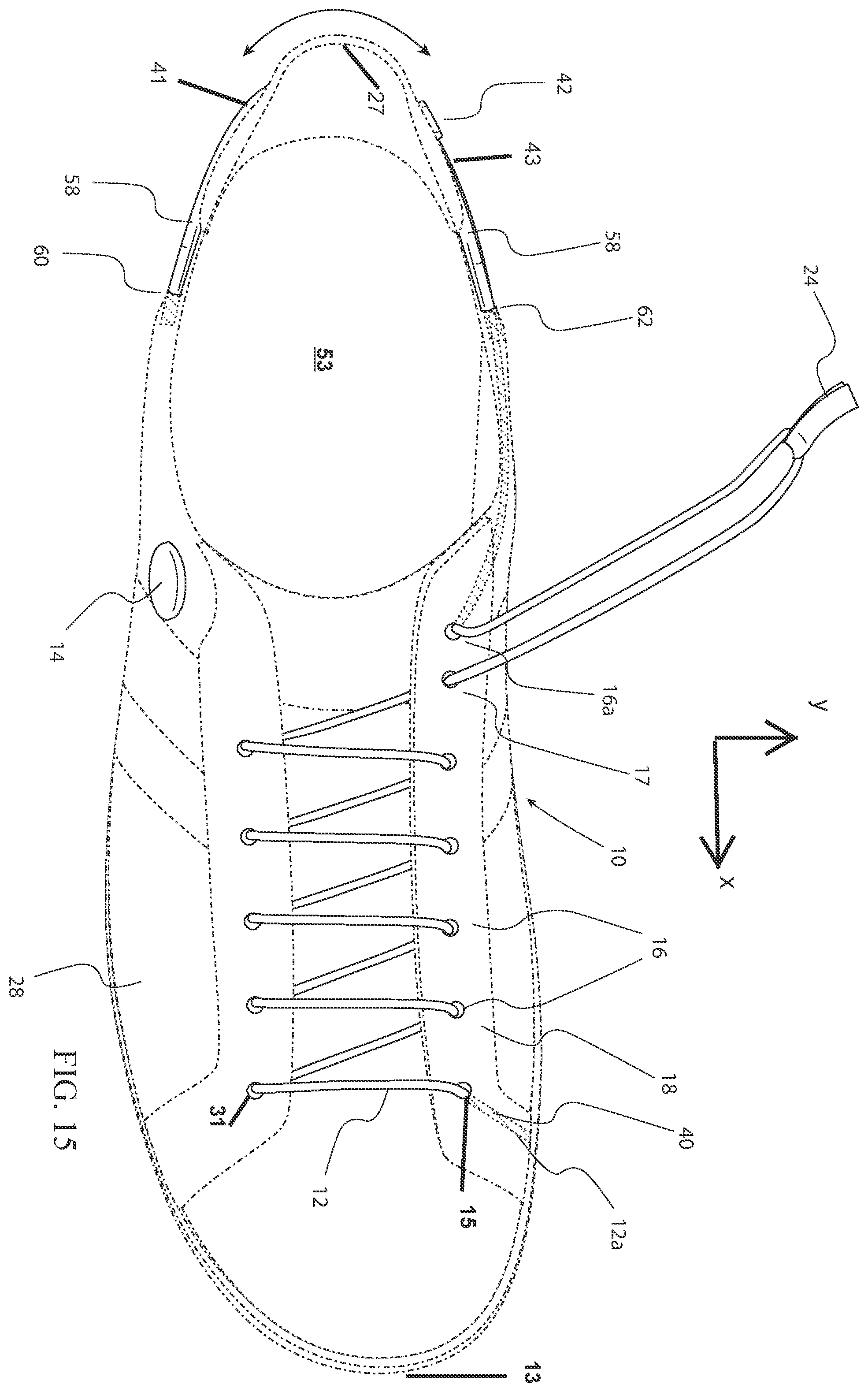 Patent US11812824 Figure 13 – Footwear closure system