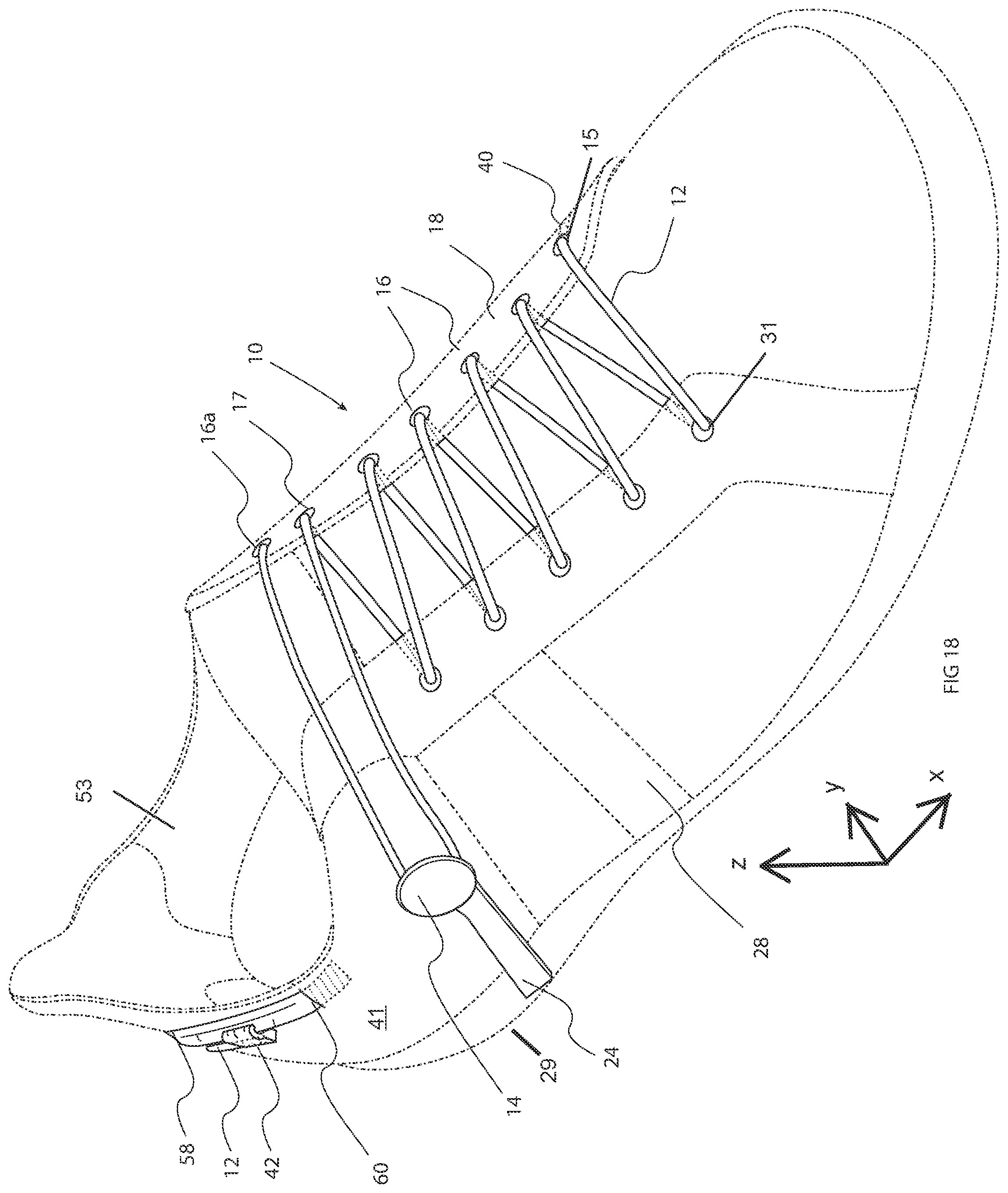 Patent US11812824 Figure 16 – Footwear closure system