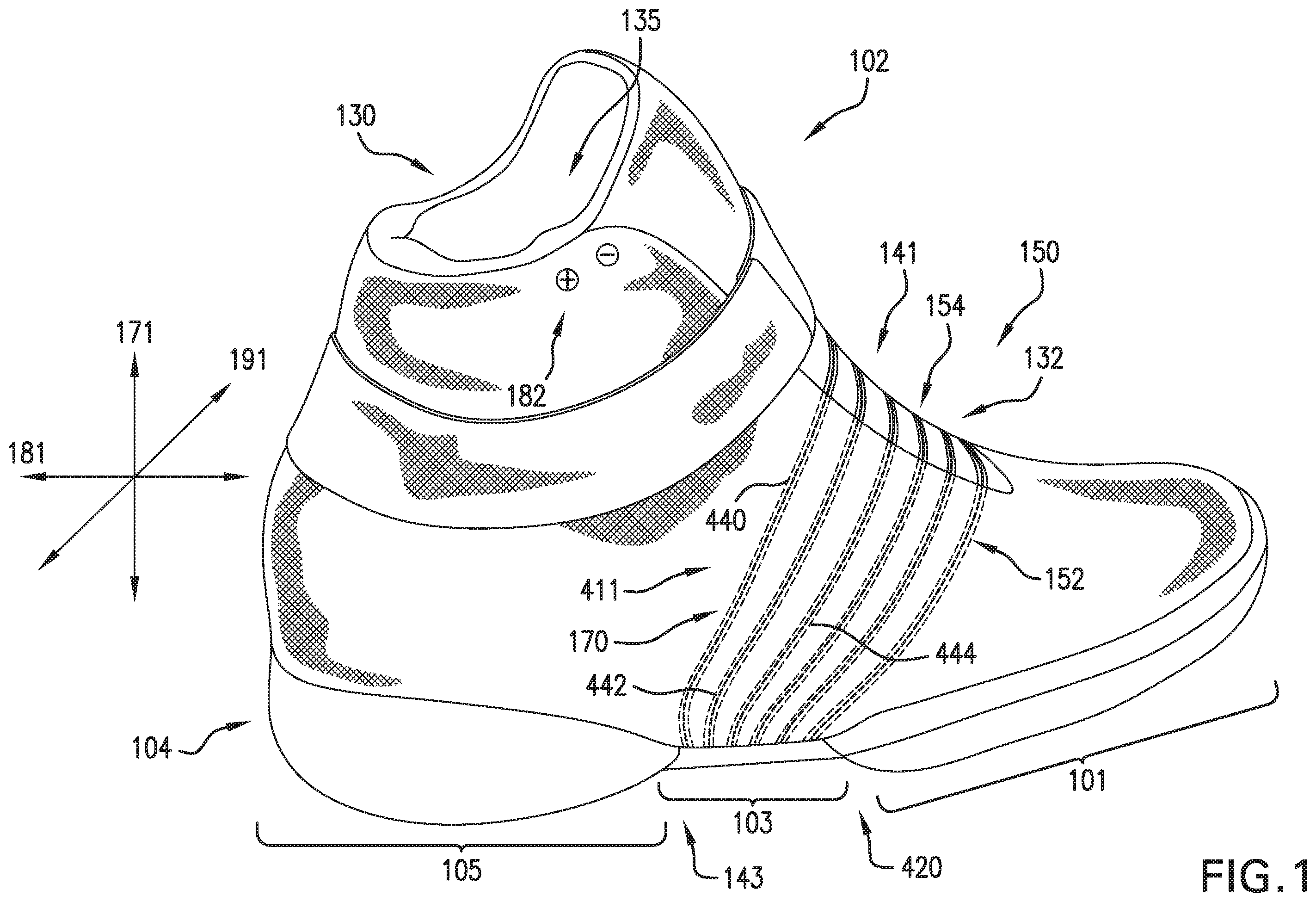Patent US11812825 Figure 1 – Motorized tensioning device with compact spool system