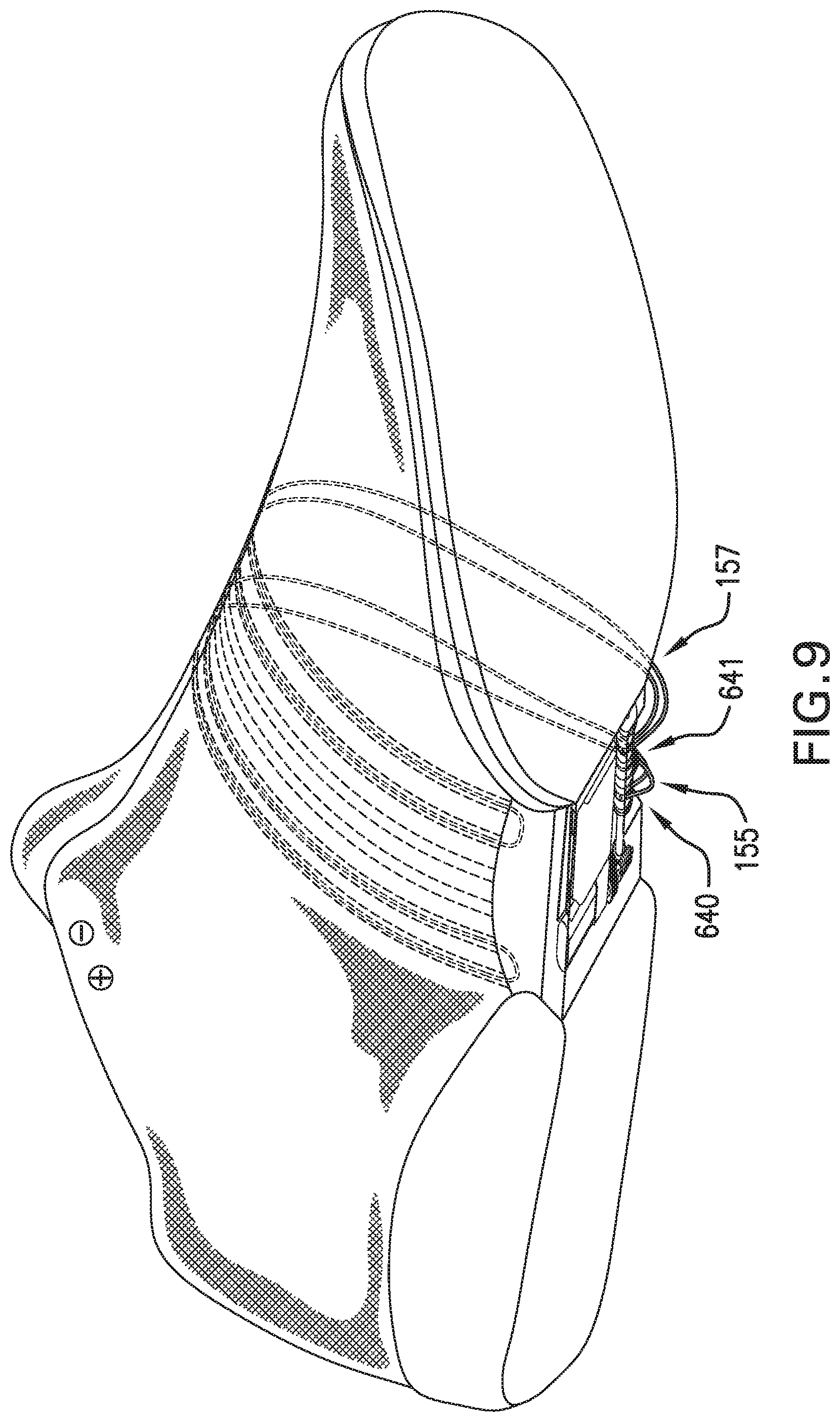 Patent US11812825 Figure 9 – Motorized tensioning device with compact spool system