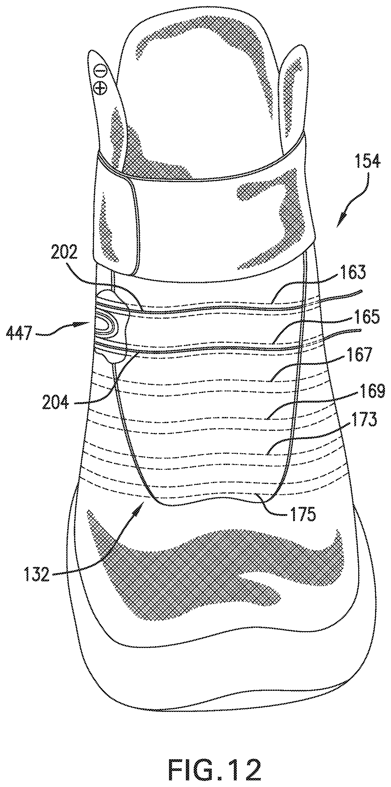 Patent US11812825 Figure 12 – Motorized tensioning device with compact spool system