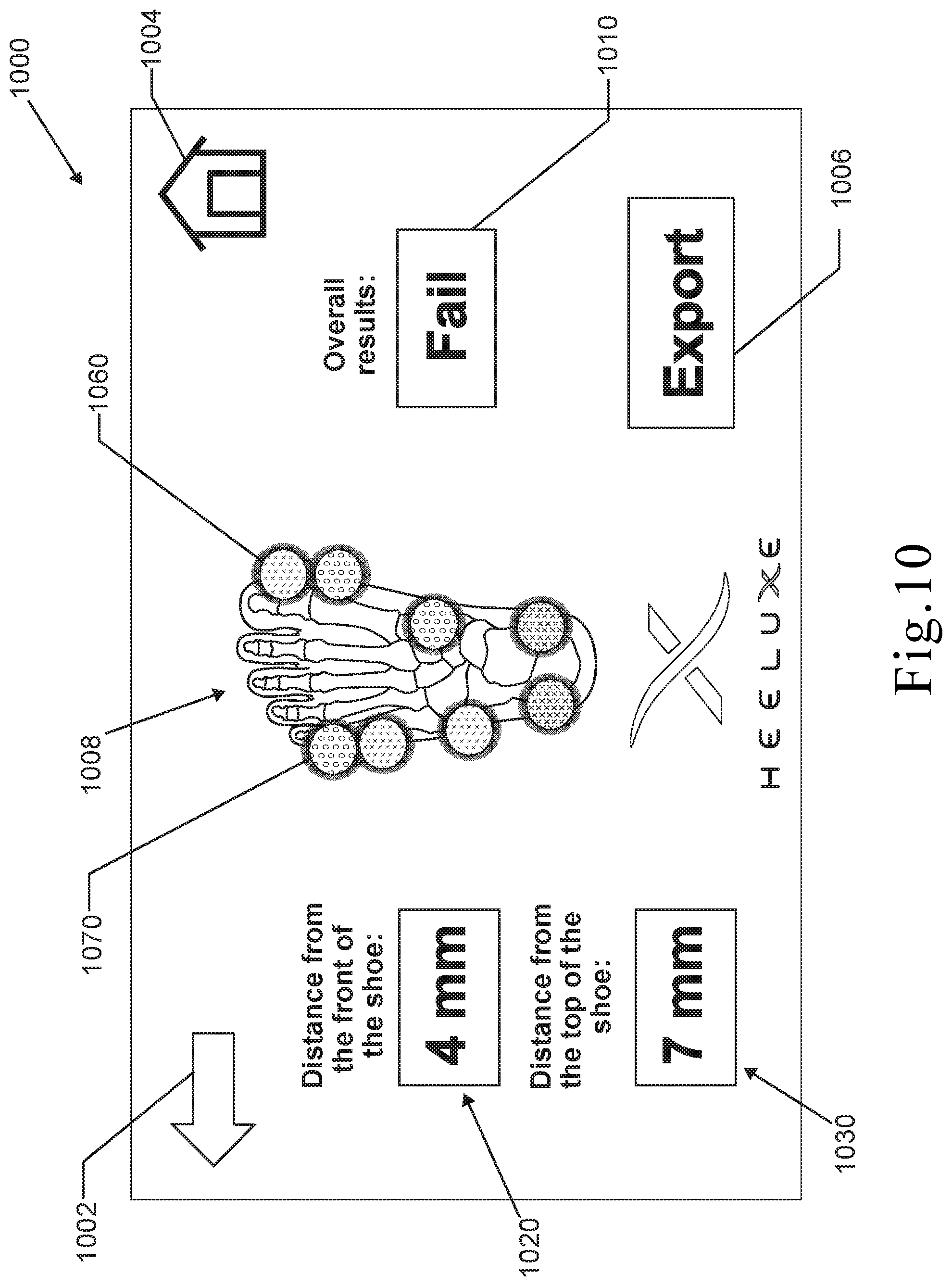 Patent US11812826 Figure 10 – Shoe fit measuring device