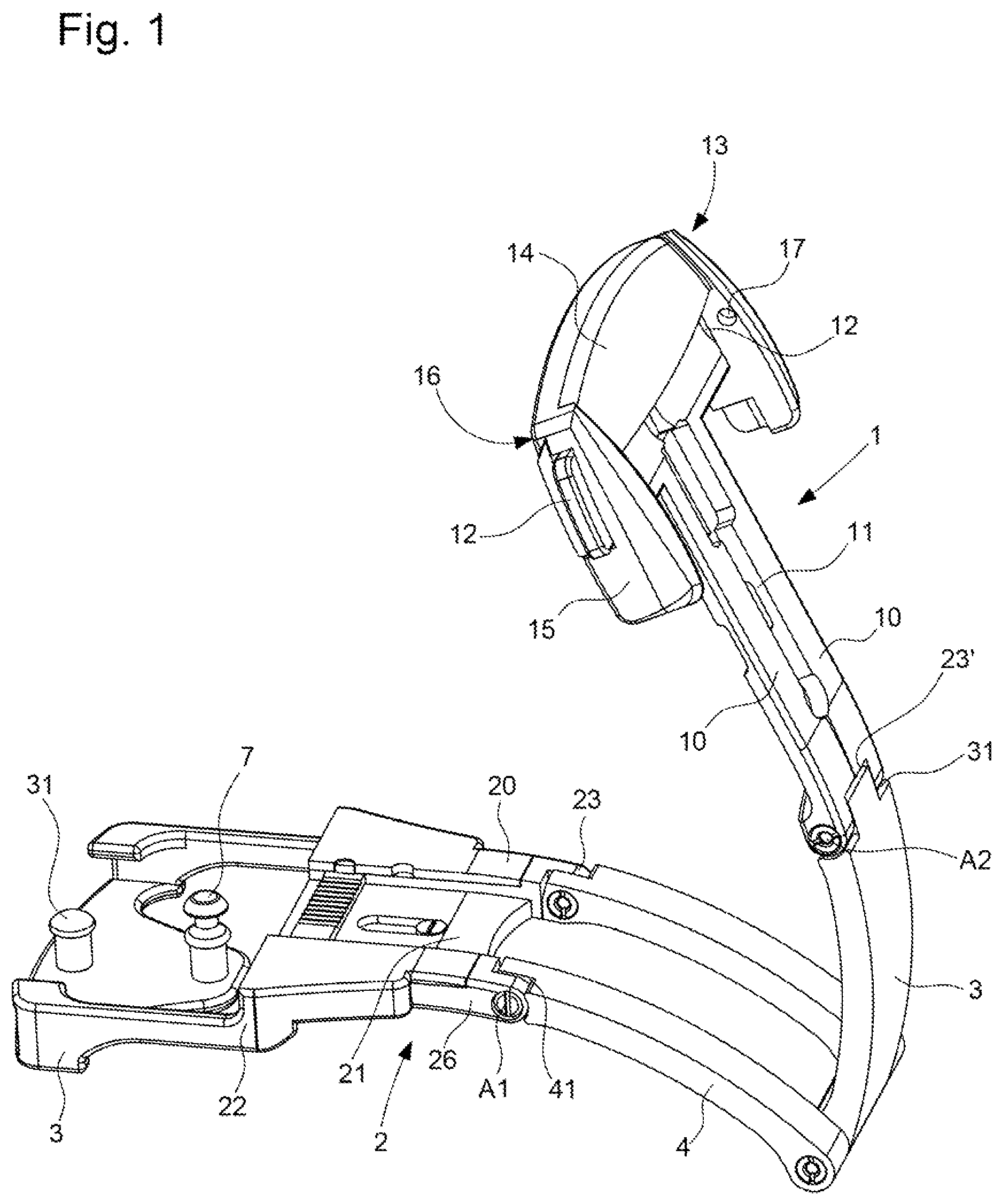 Patent US11812828 Figure 1 – Adjustable wristlet clasp