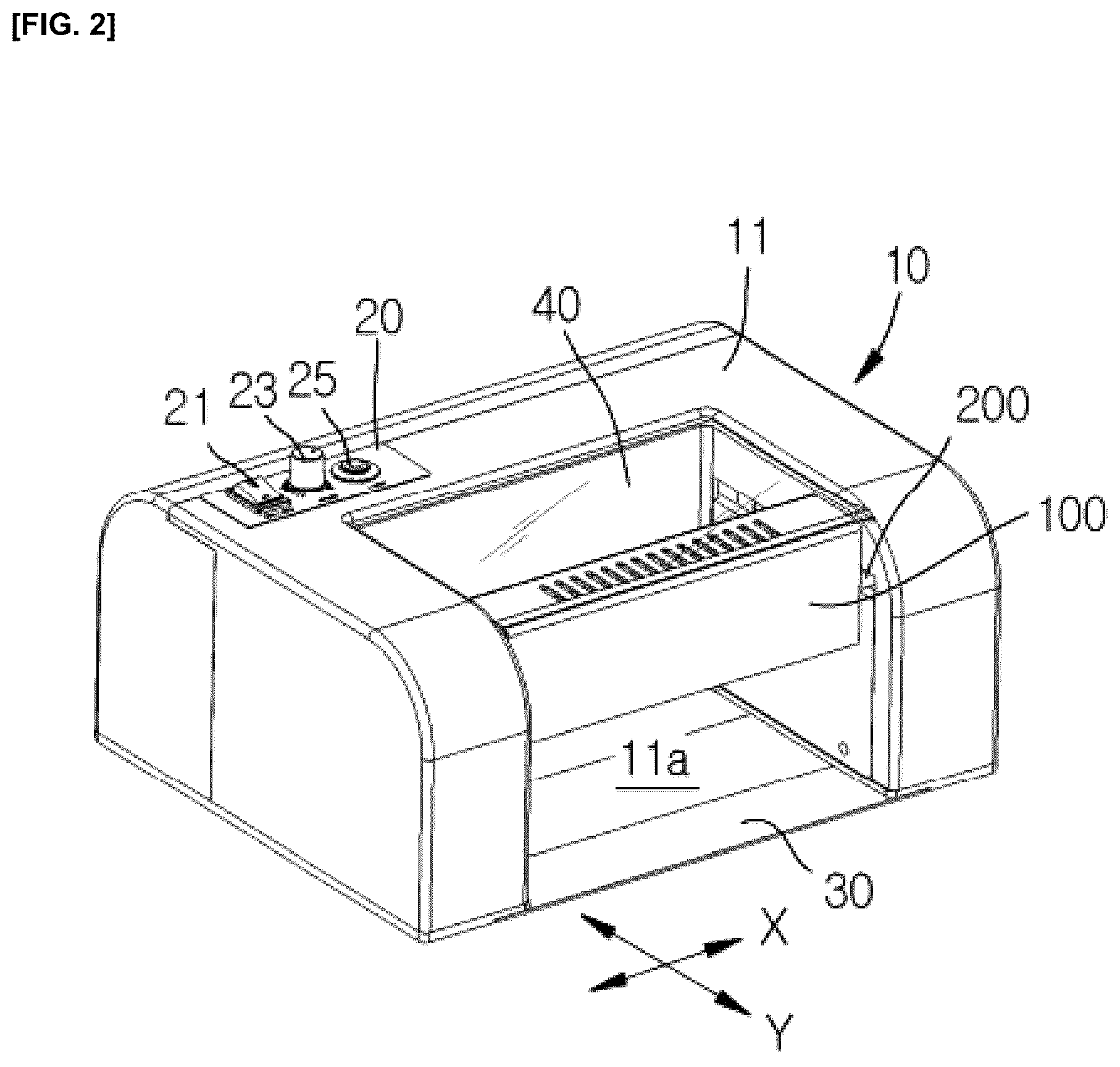 Patent US11812834 Figure 2 – Ultraviolet curing apparatus for nail art