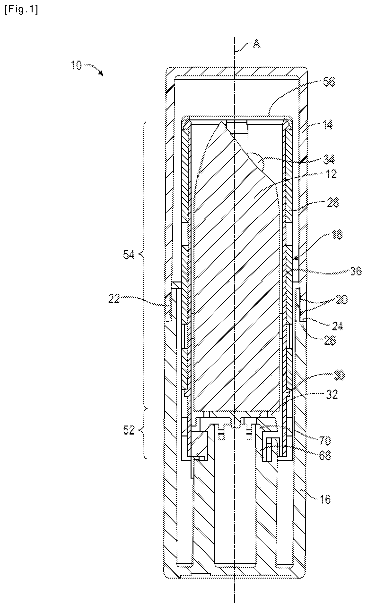 Patent US11812840 Figure 1 – Container for a cosmetic product and refill for such a container