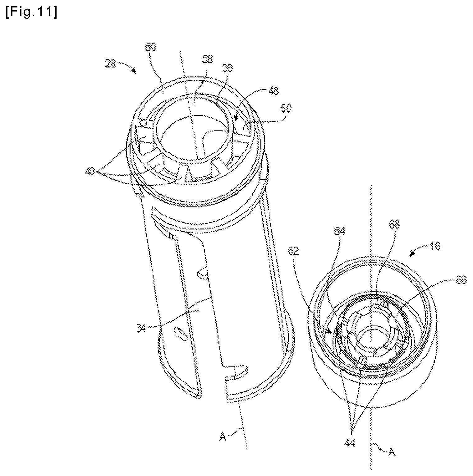 Patent US11812840 Figure 8 – Container for a cosmetic product and refill for such a container