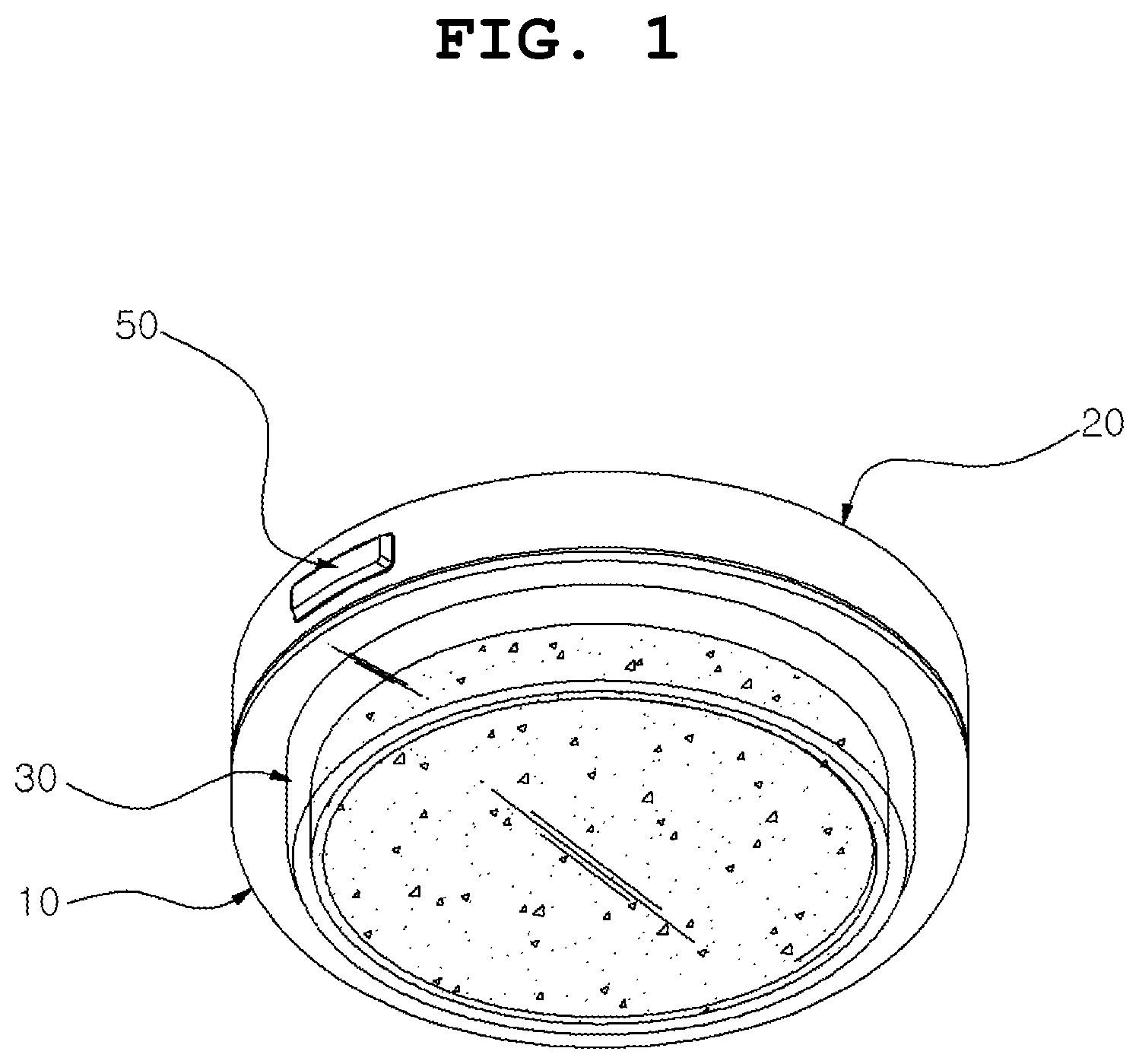 Patent US11812841 Figure 1 – Cosmetic container with contents visible from outside