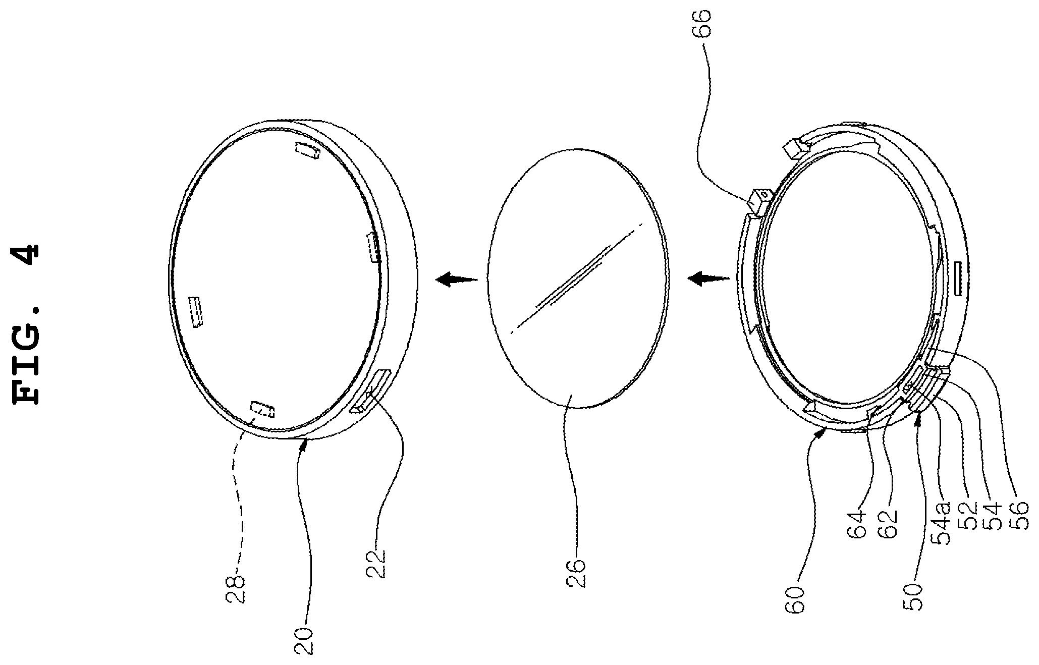 Patent US11812841 Figure 4 – Cosmetic container with contents visible from outside