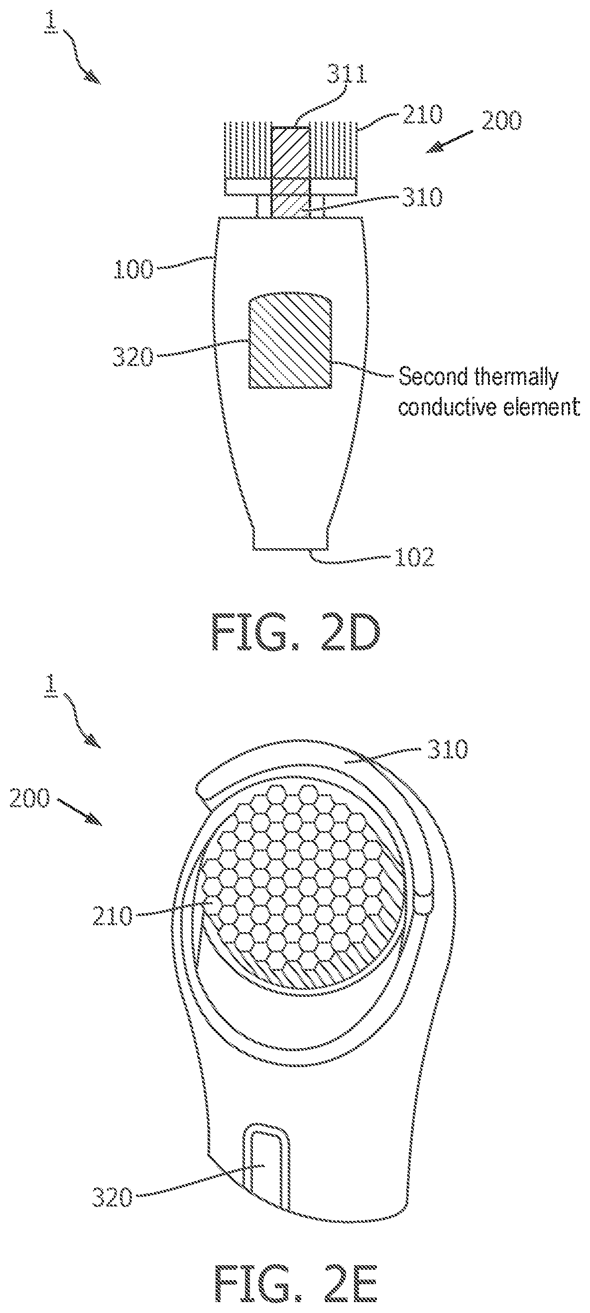 Patent US11812846 Figure 3 – Heating and cooling supply for facial brush