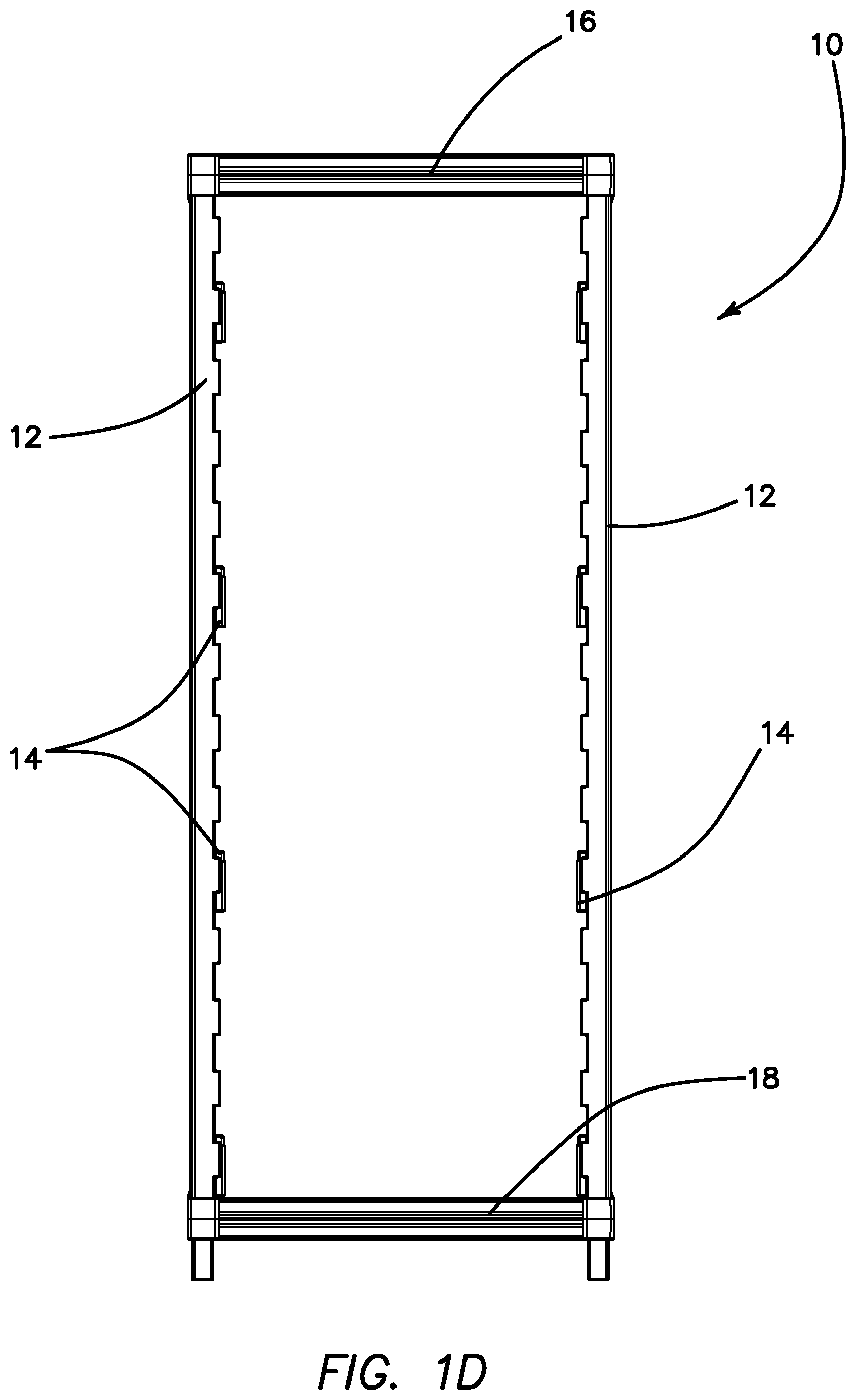 Patent US11812847 Figure 4 – Shelving system for resisting applied shear forces and method for forming the same