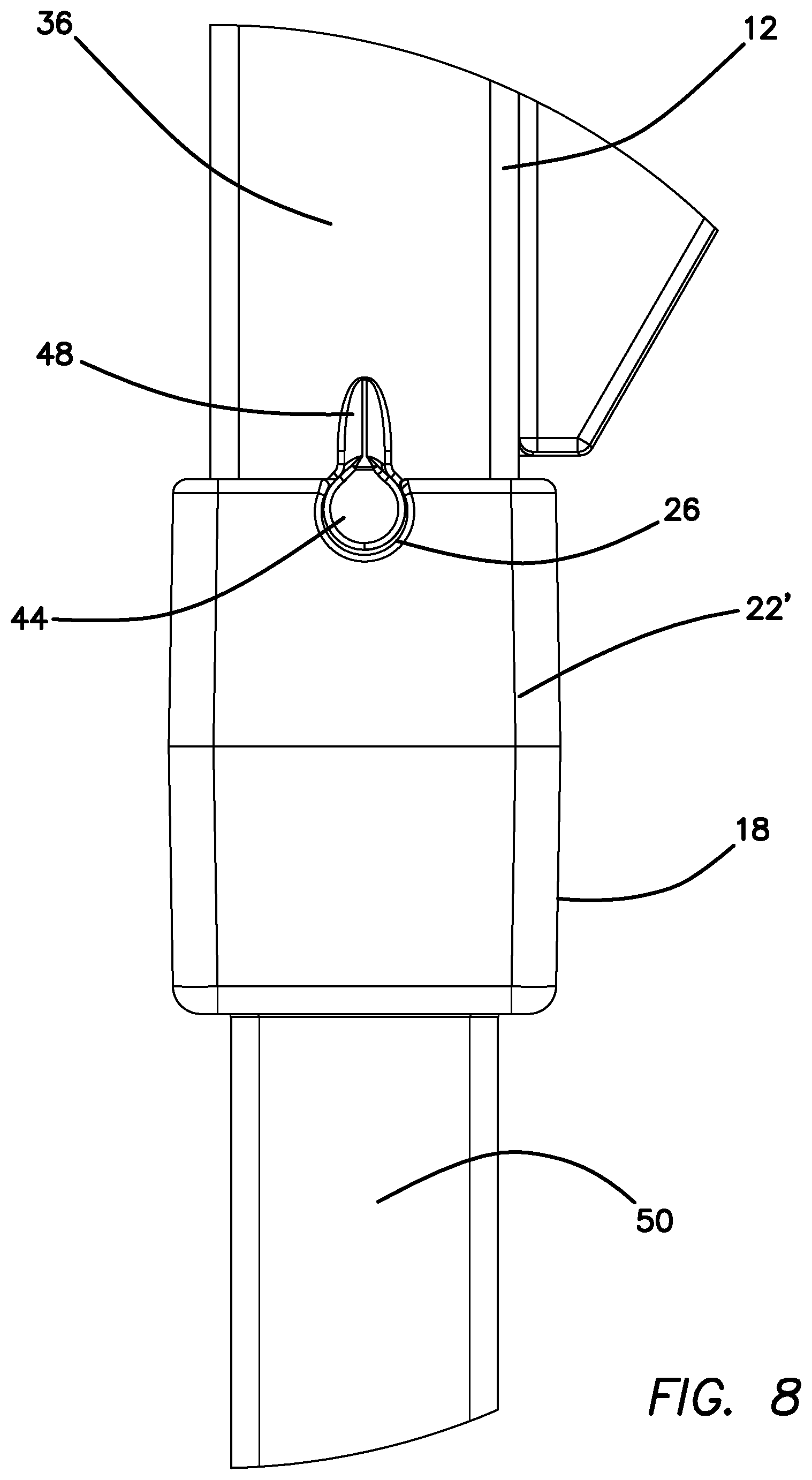 Patent US11812847 Figure 12 – Shelving system for resisting applied shear forces and method for forming the same