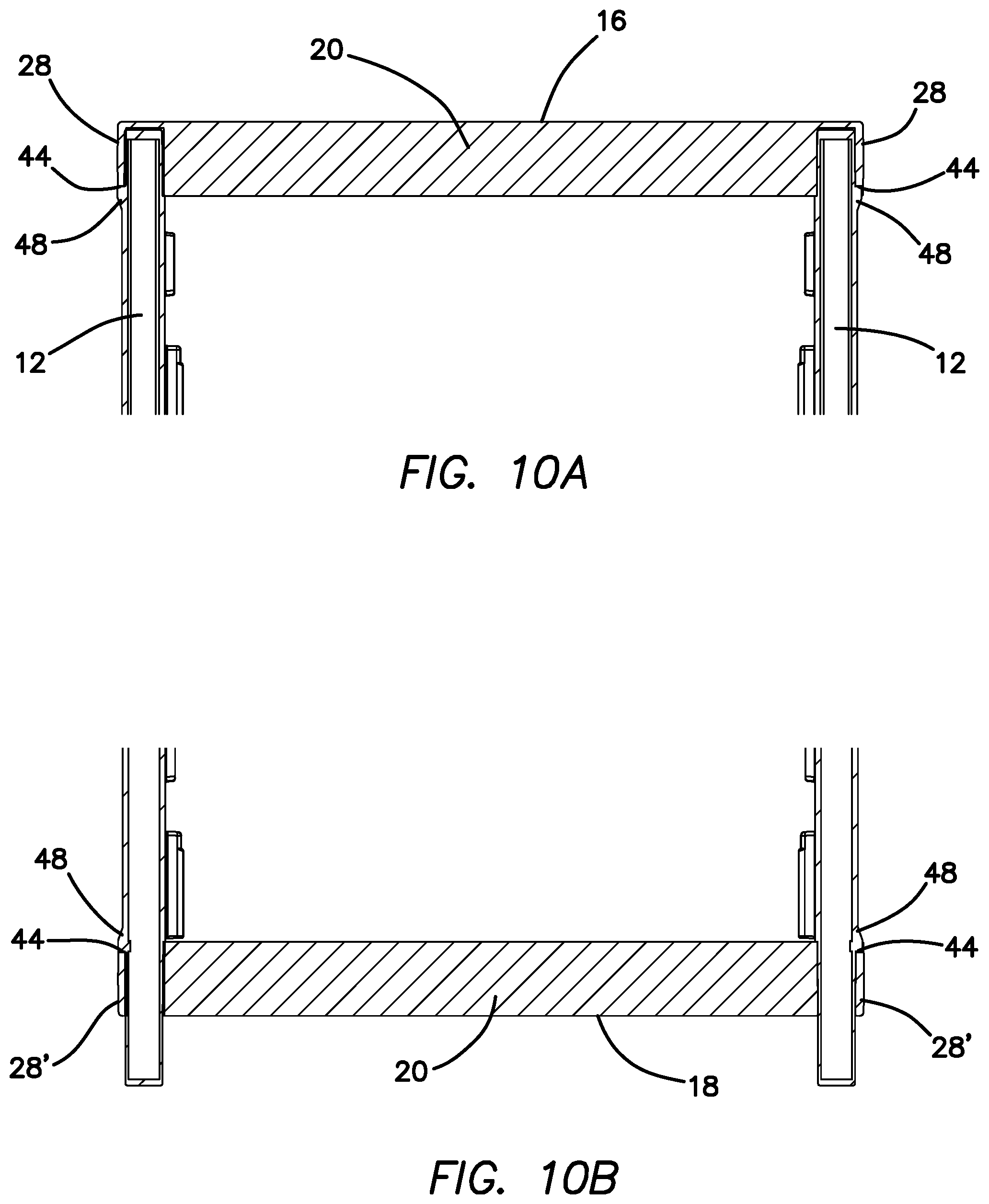Patent US11812847 Figure 14 – Shelving system for resisting applied shear forces and method for forming the same