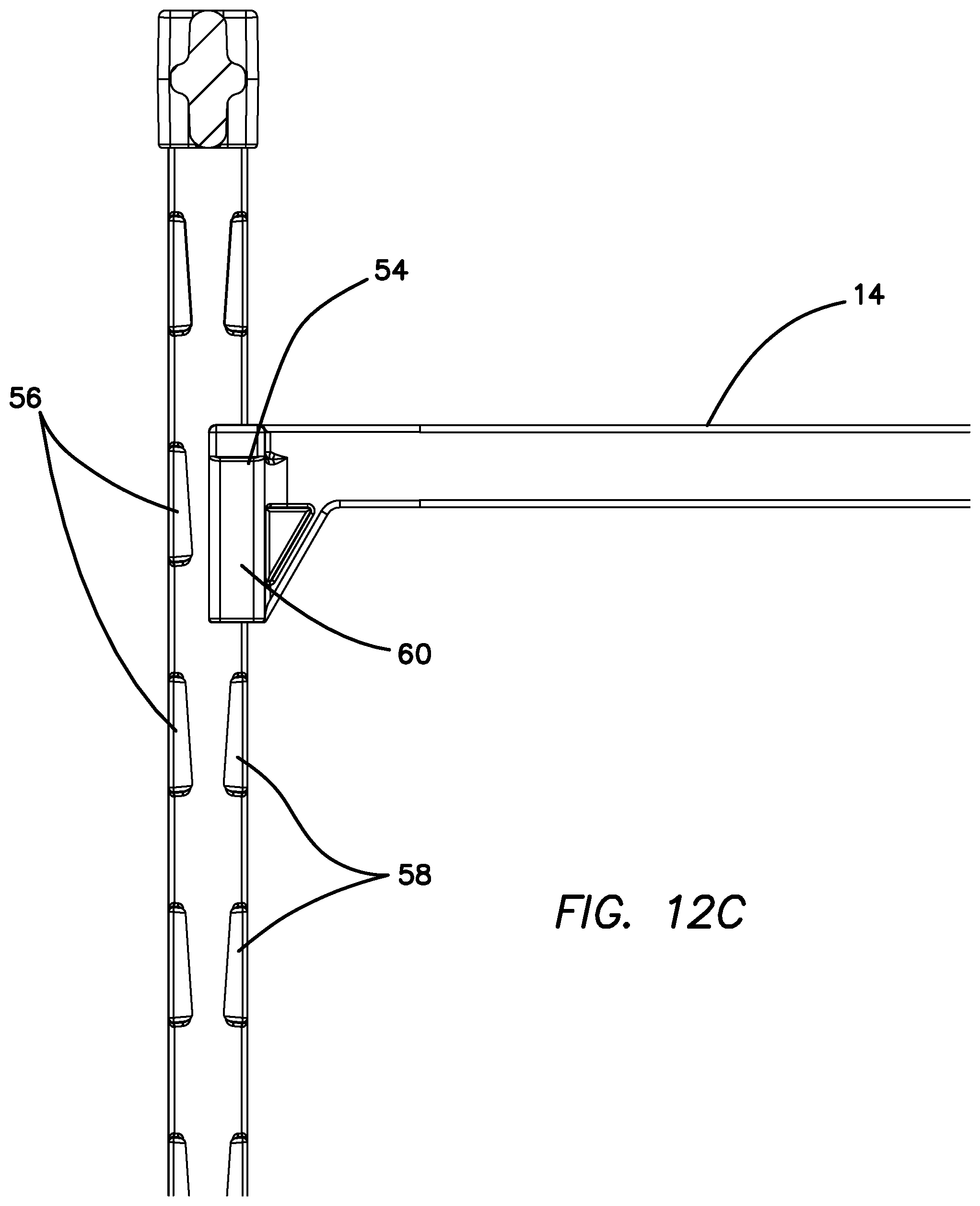 Patent US11812847 Figure 18 – Shelving system for resisting applied shear forces and method for forming the same