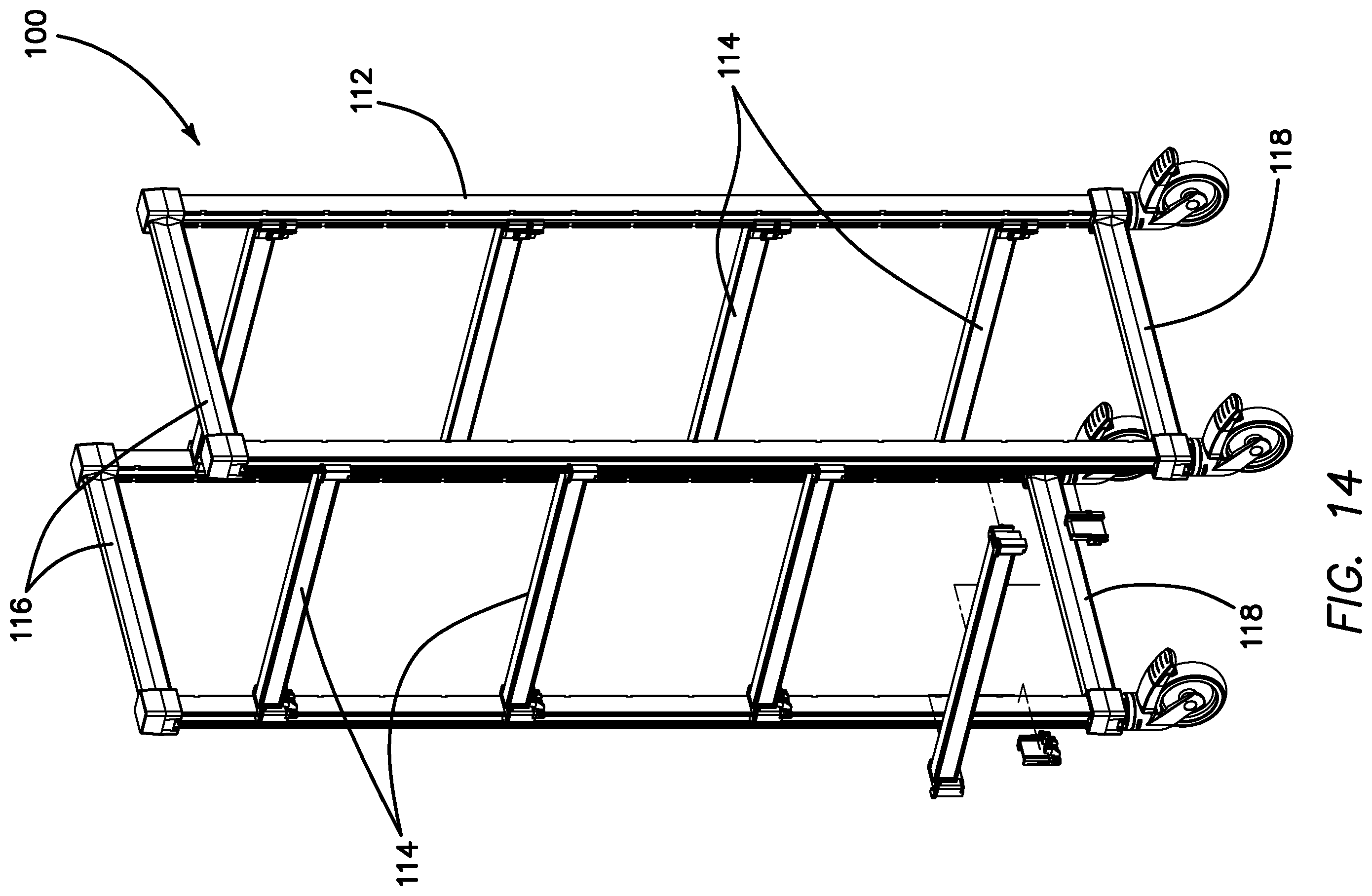 Patent US11812847 Figure 20 – Shelving system for resisting applied shear forces and method for forming the same