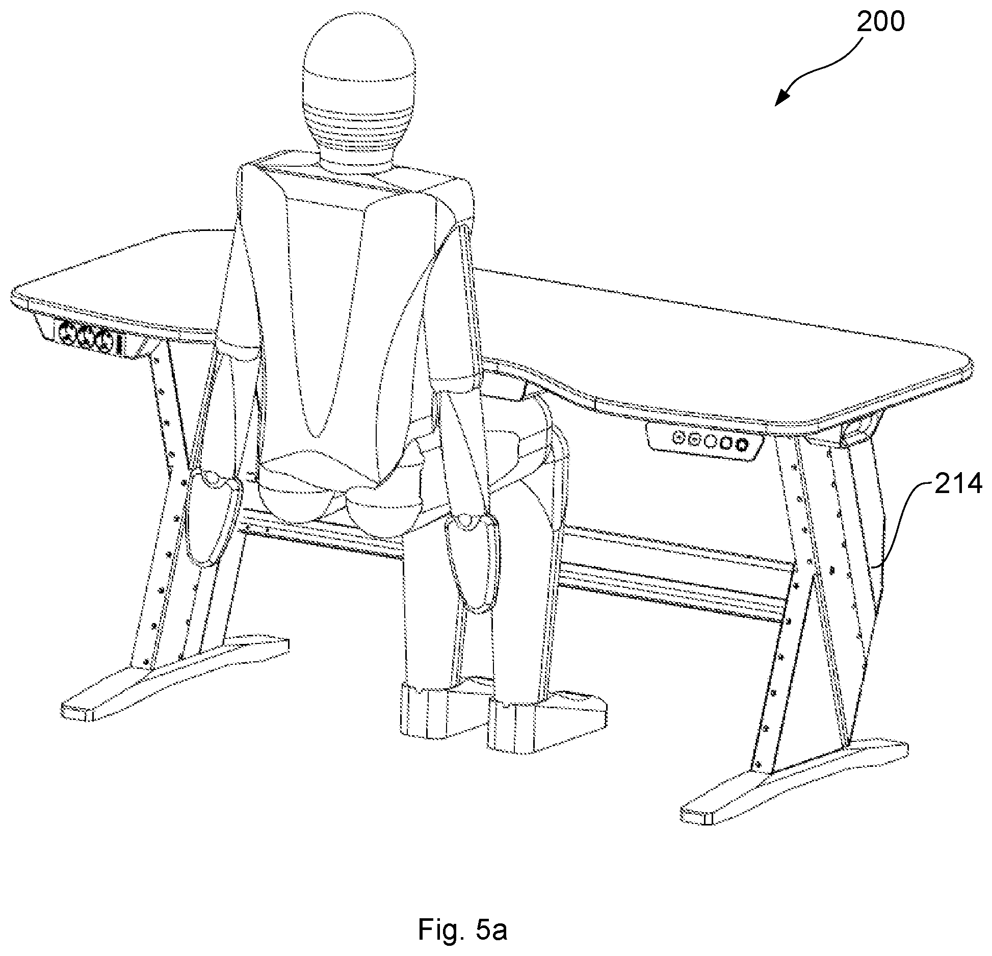 Patent US11812852 Figure 6 – Actuator system and multifunctional table comprising such an actuator system