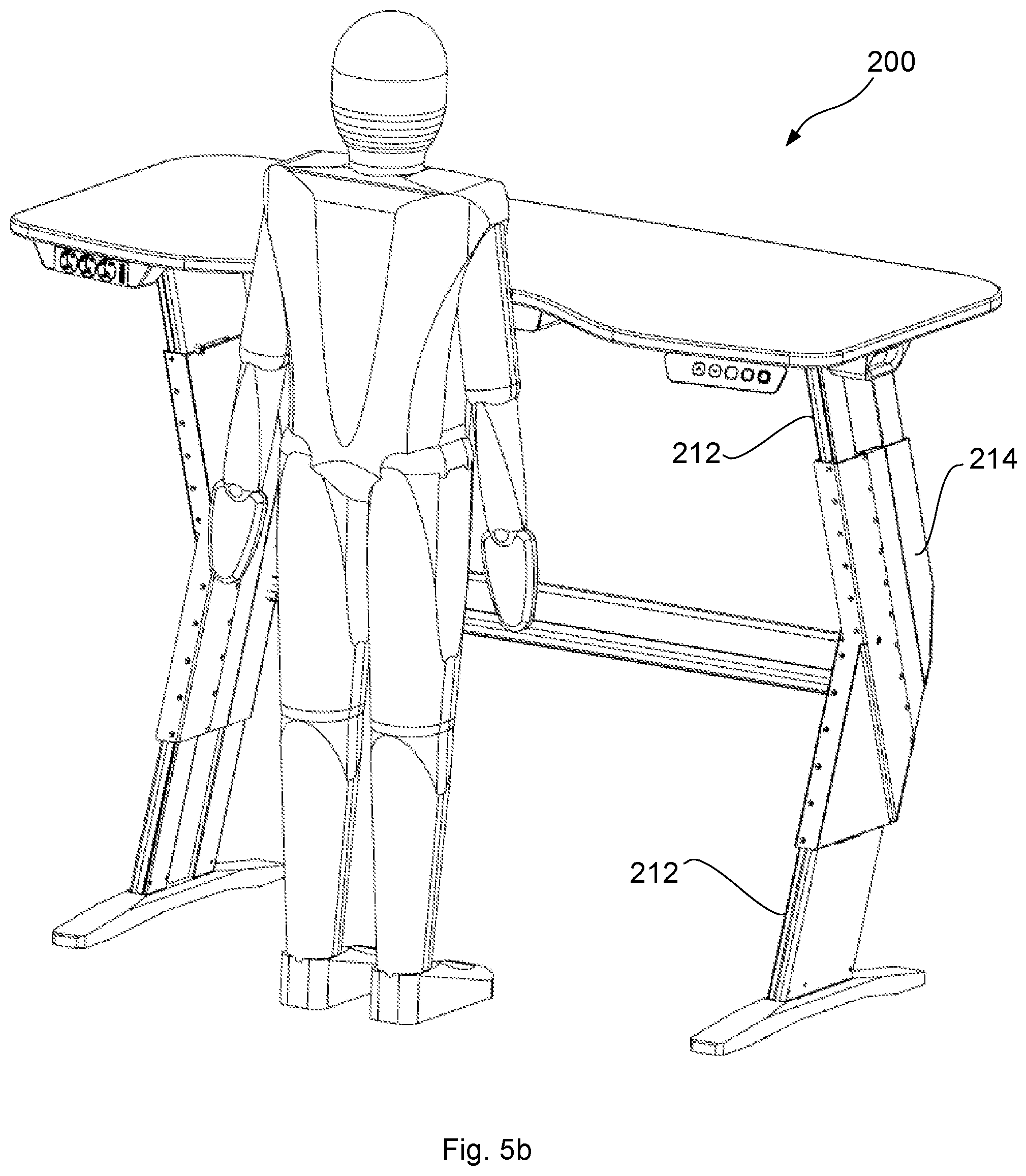 Patent US11812852 Figure 7 – Actuator system and multifunctional table comprising such an actuator system