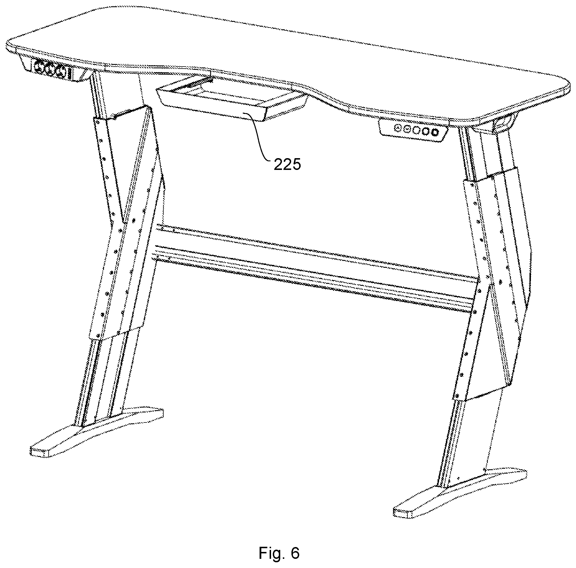 Patent US11812852 Figure 8 – Actuator system and multifunctional table comprising such an actuator system