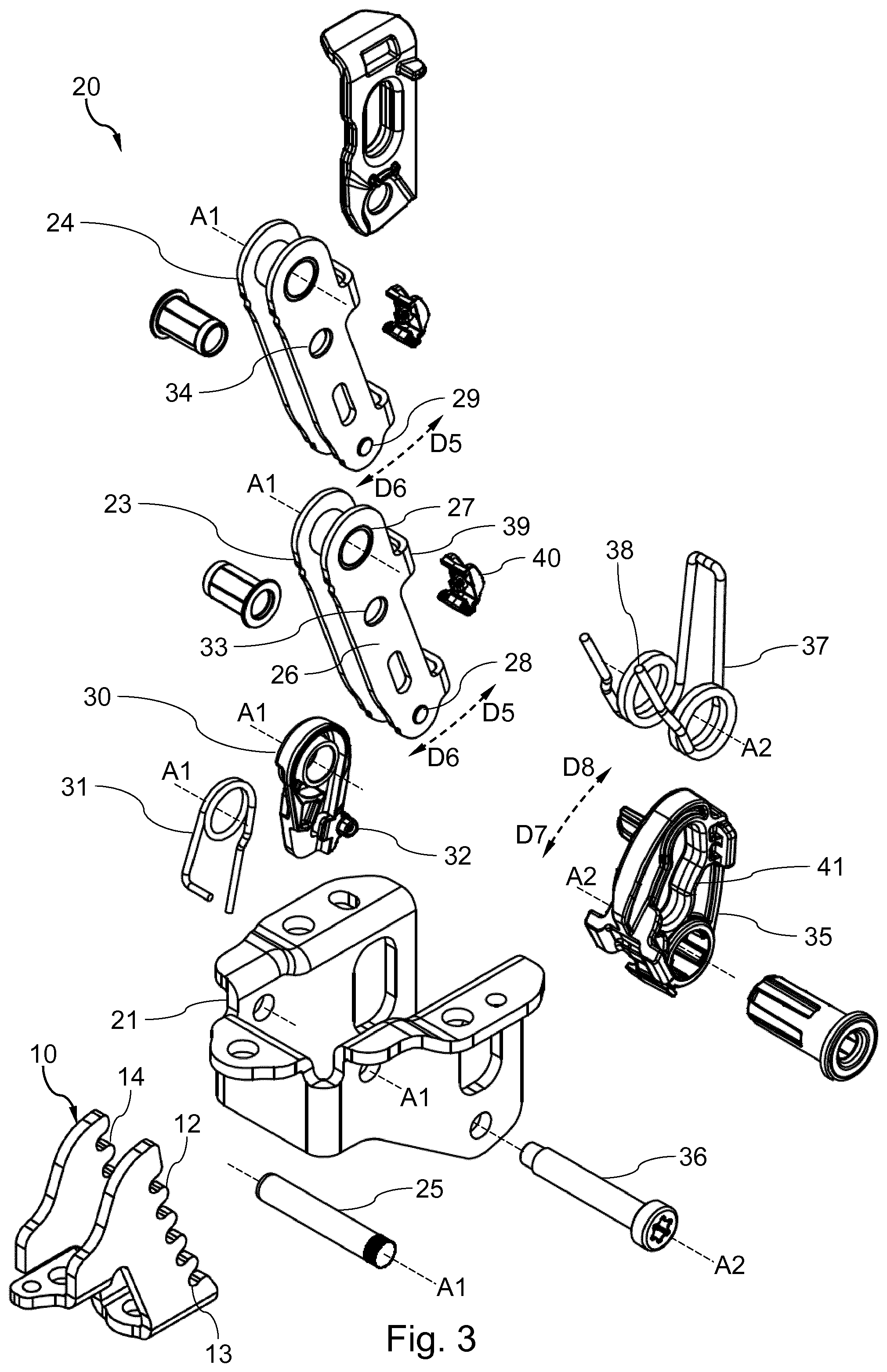 Patent US11812853 Figure 2 – Tilt locking device