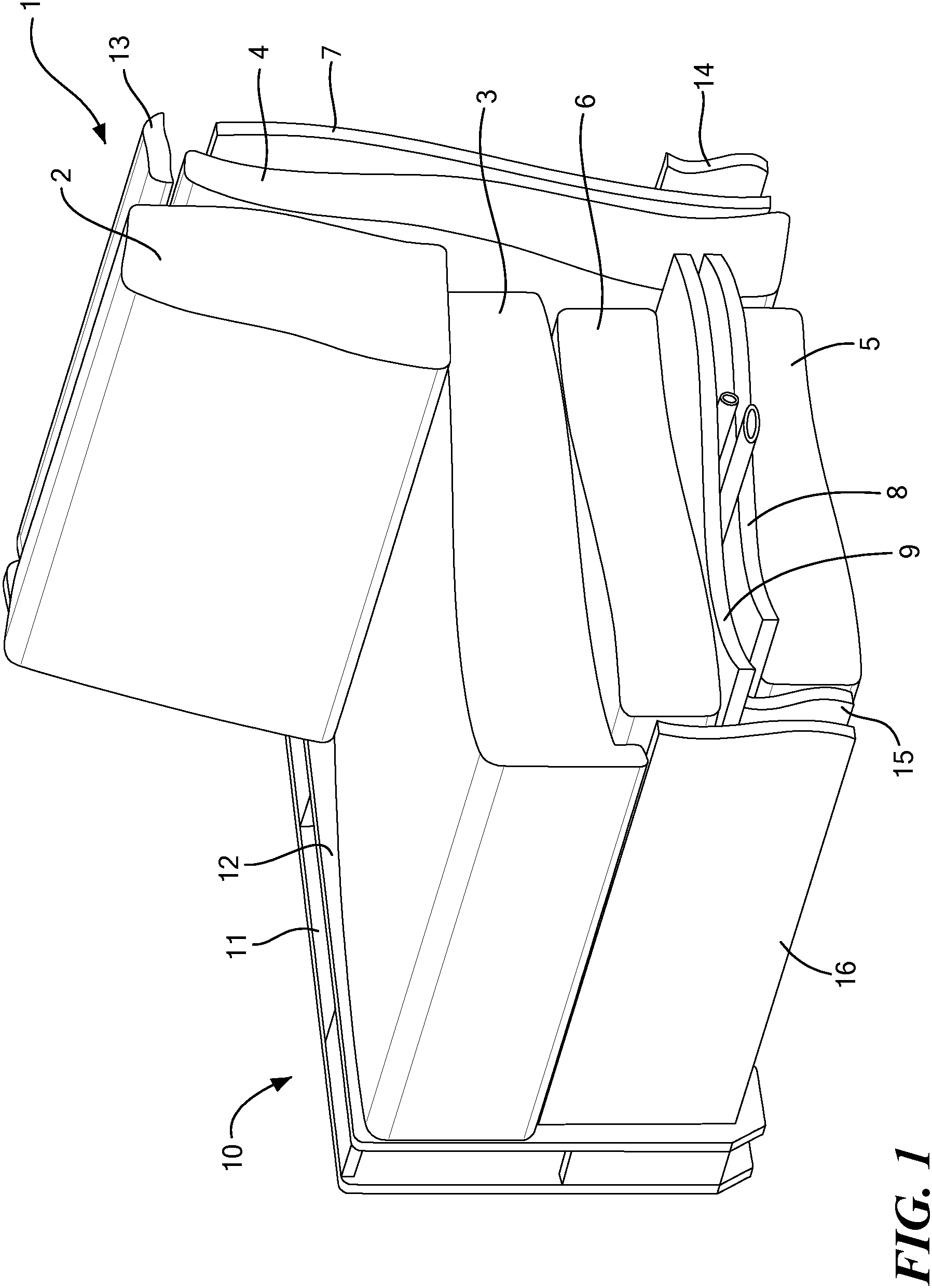 Patent US11812855 Figure 1 – Easily operated sofa bed