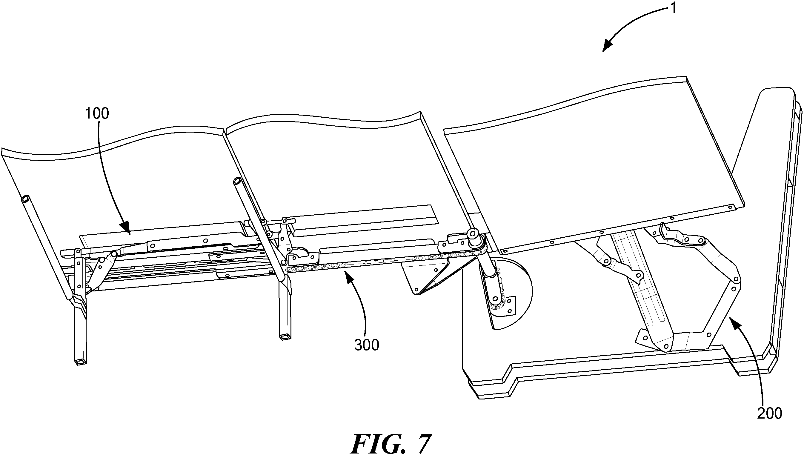 Patent US11812855 Figure 7 – Easily operated sofa bed