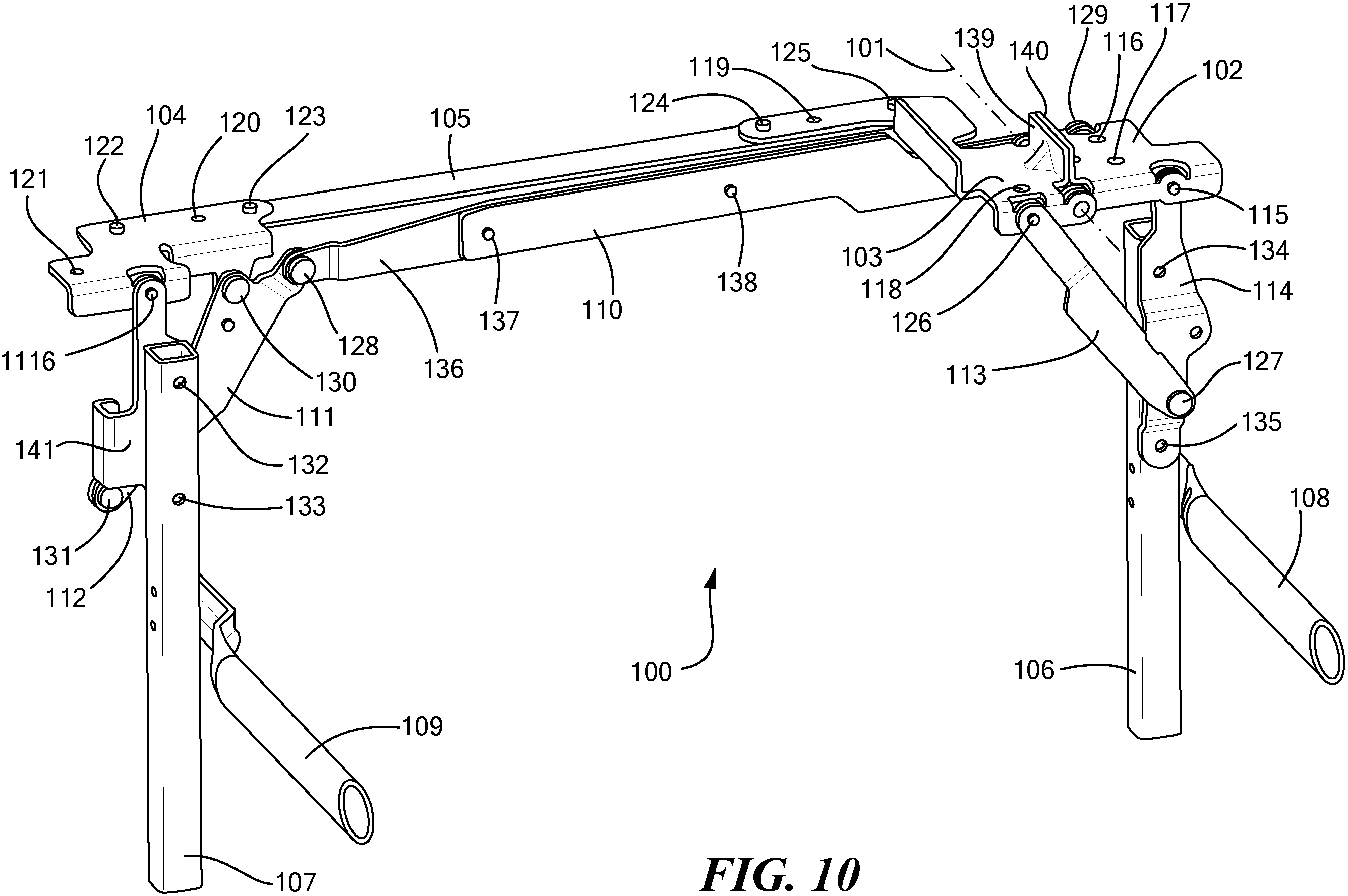 Patent US11812855 Figure 10 – Easily operated sofa bed
