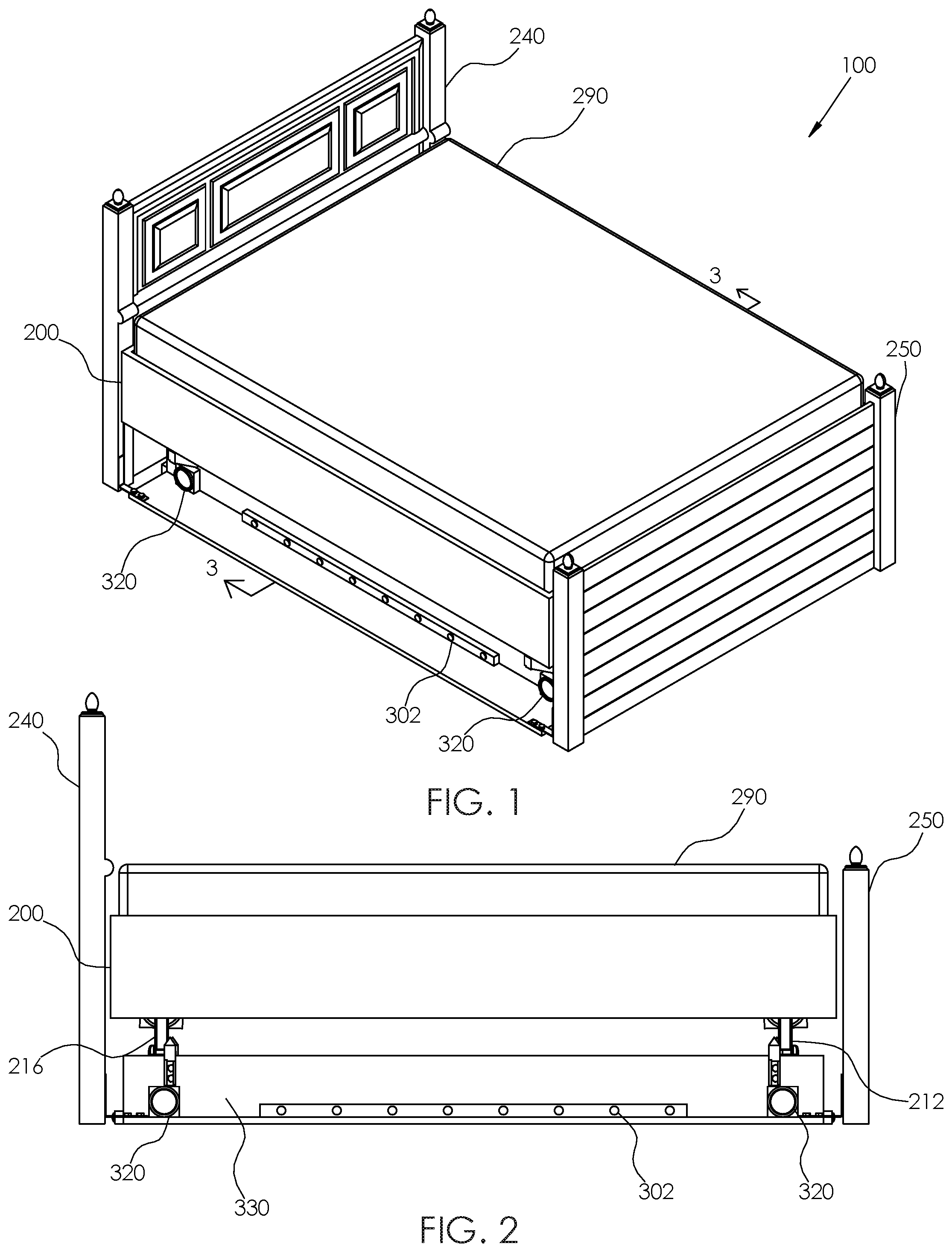 Patent US11812858 Figure 1 – Programmable rocking bed