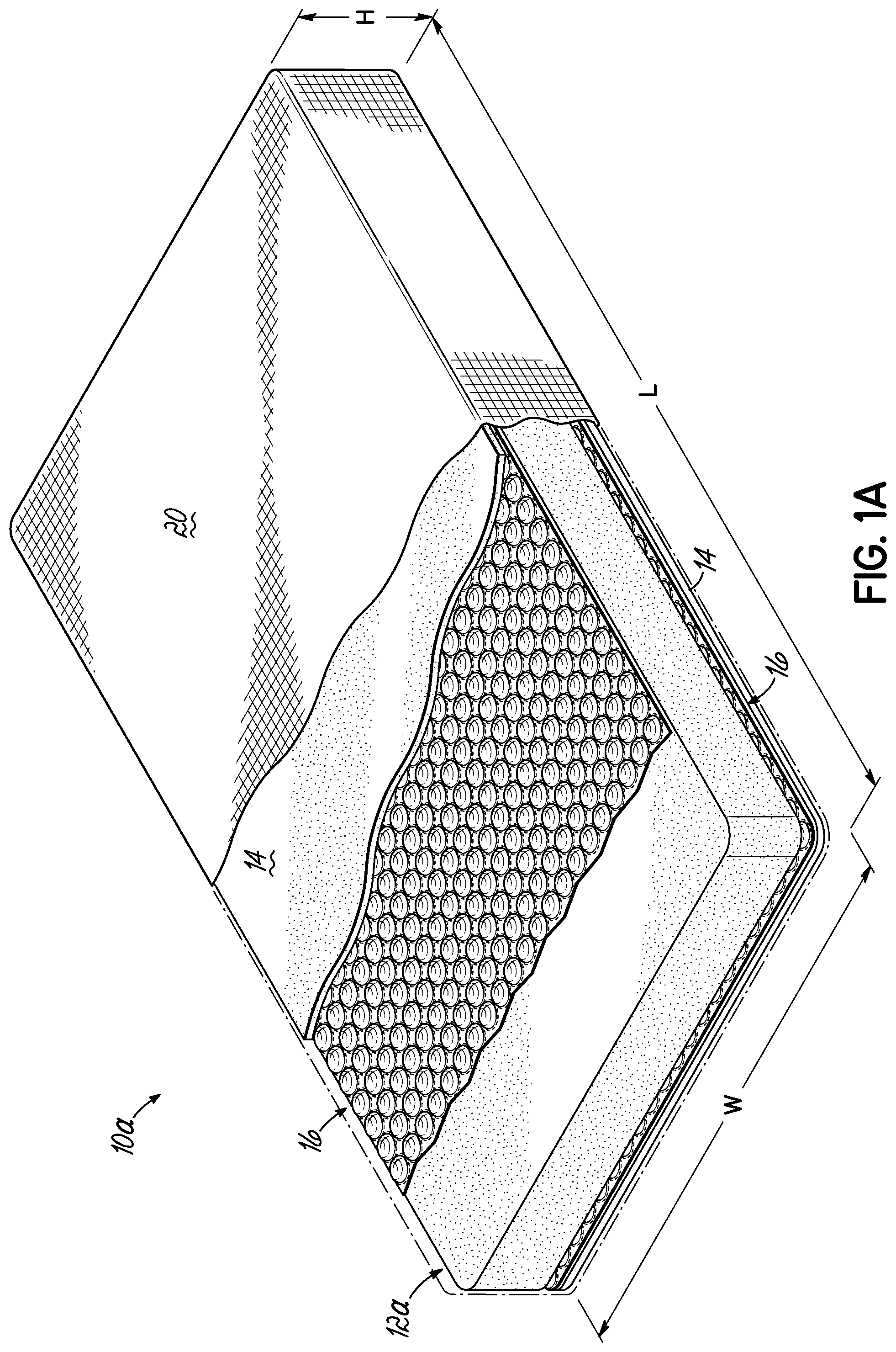 Patent US11812861 Figure 2 – Comfort layer with liquid pods and method of making same