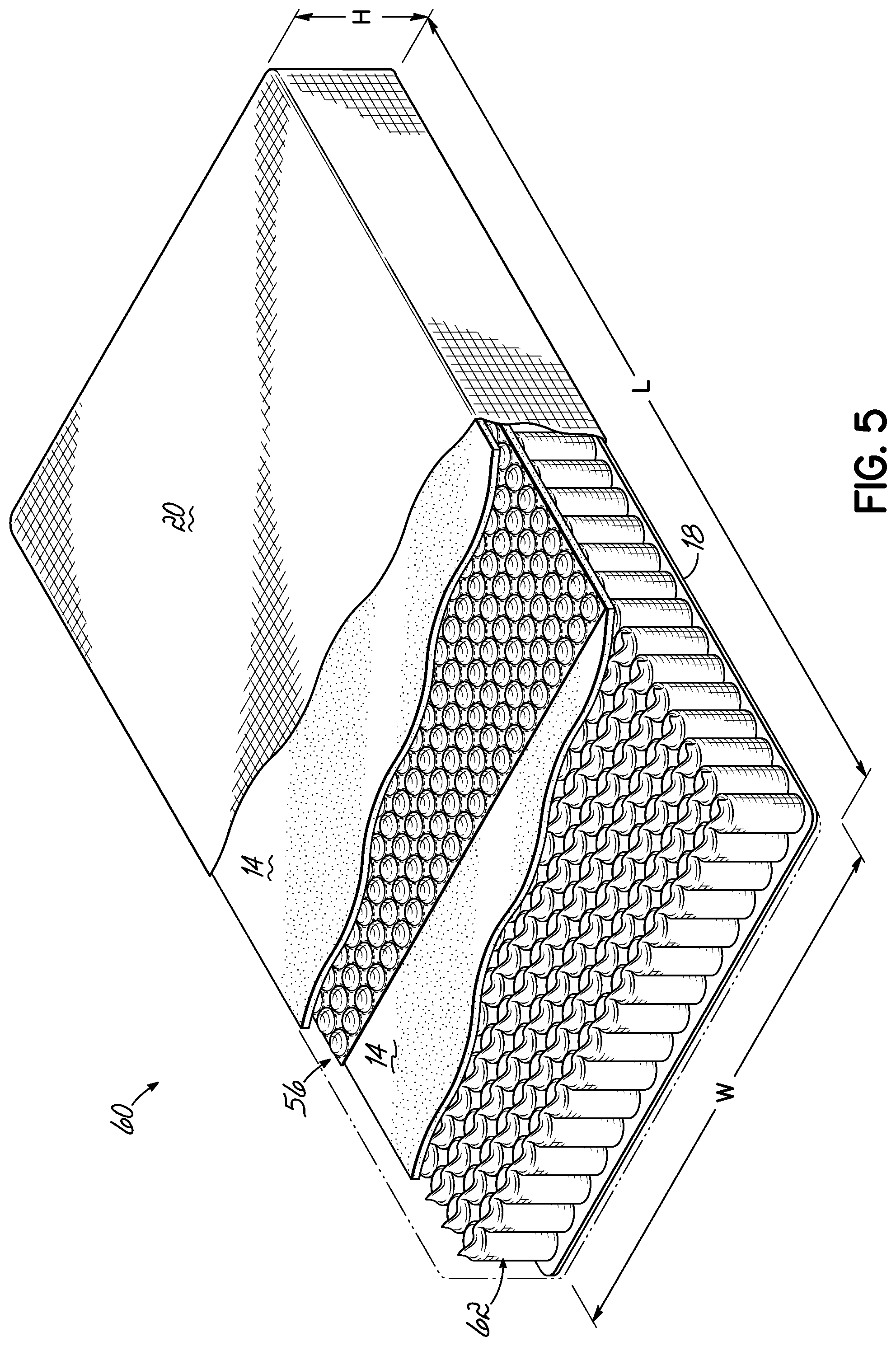 Patent US11812861 Figure 8 – Comfort layer with liquid pods and method of making same