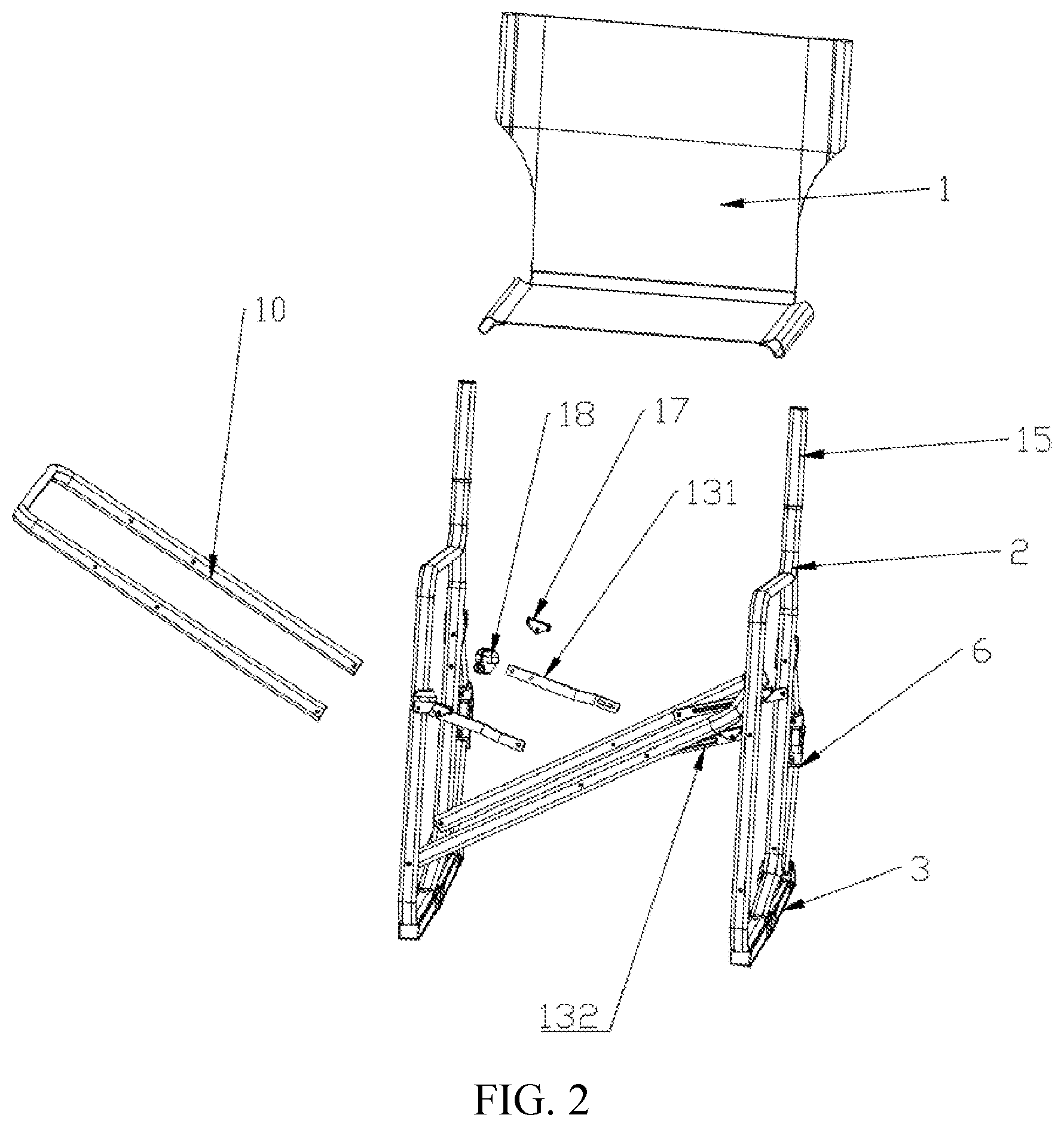 Patent US11812862 Figure 2 – Foldable rocking chair