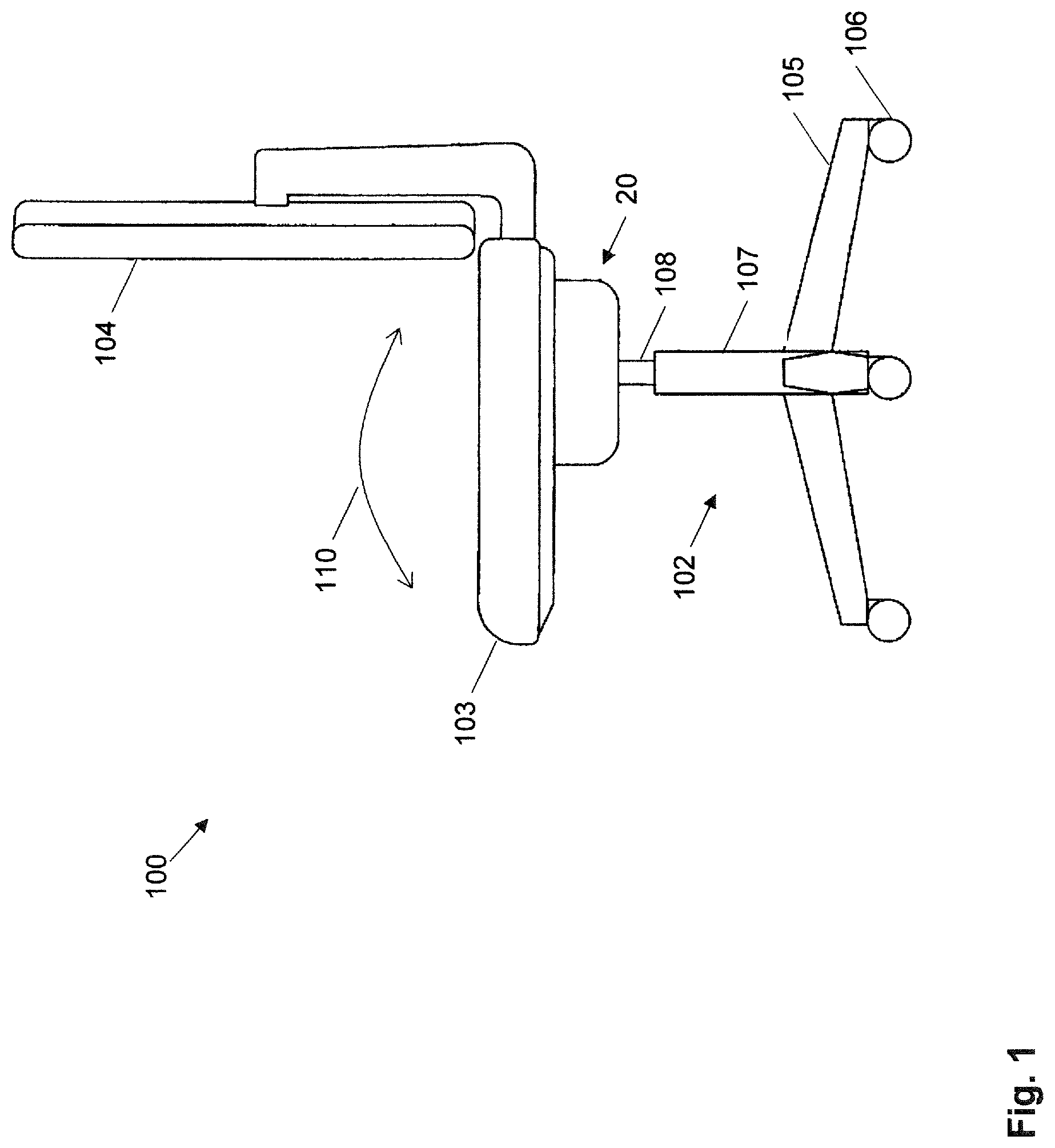 Patent US11812865 Figure 1 – Control mechanism for a chair