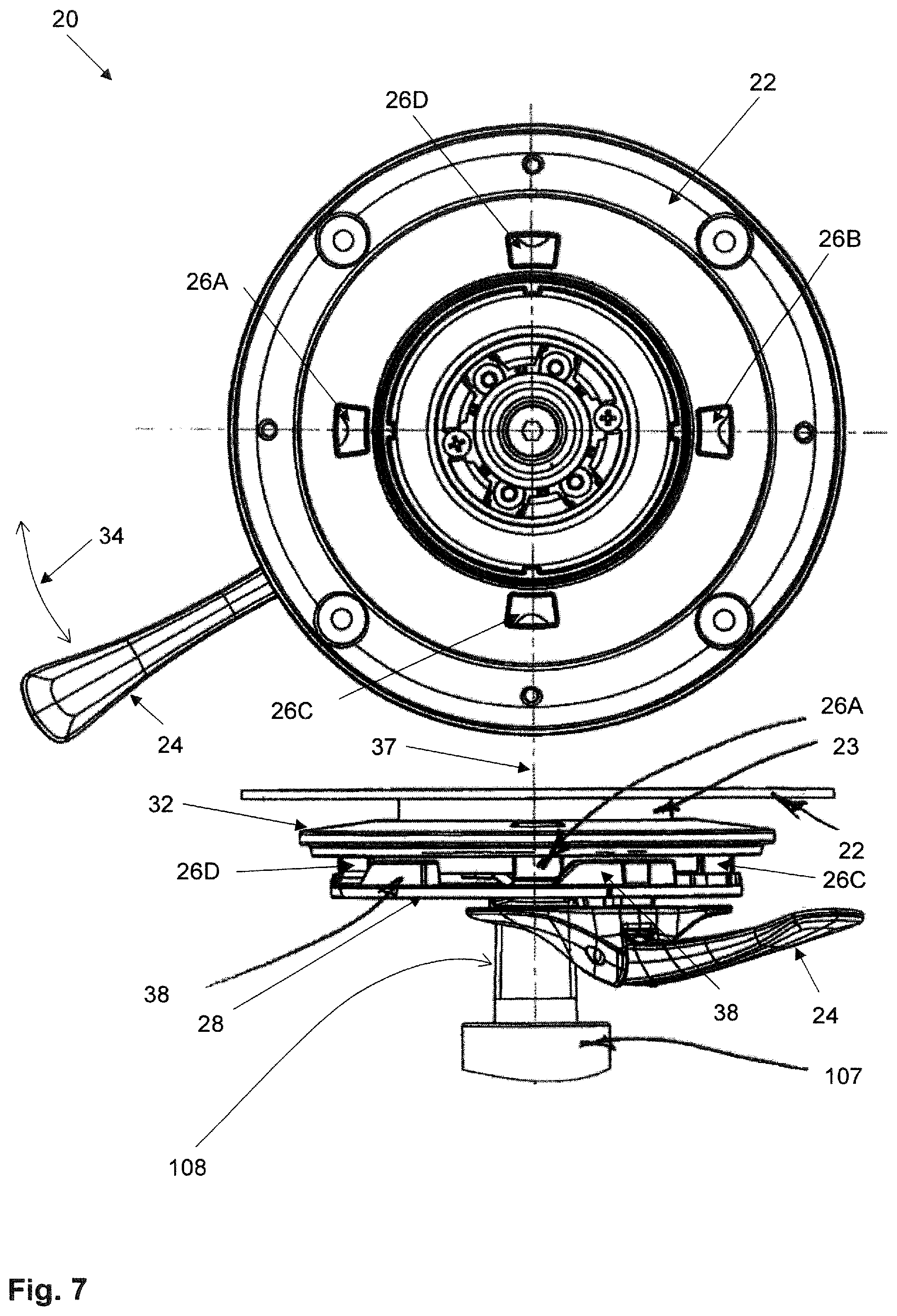 Patent US11812865 Figure 7 – Control mechanism for a chair