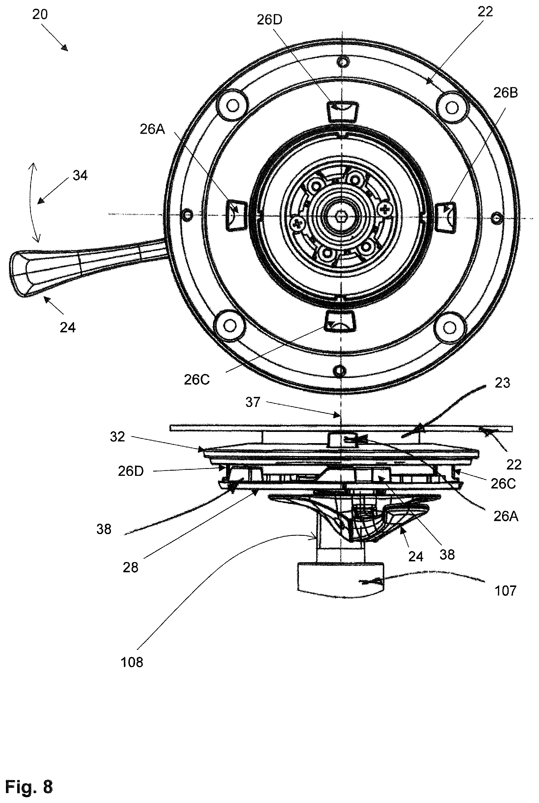 Patent US11812865 Figure 8 – Control mechanism for a chair