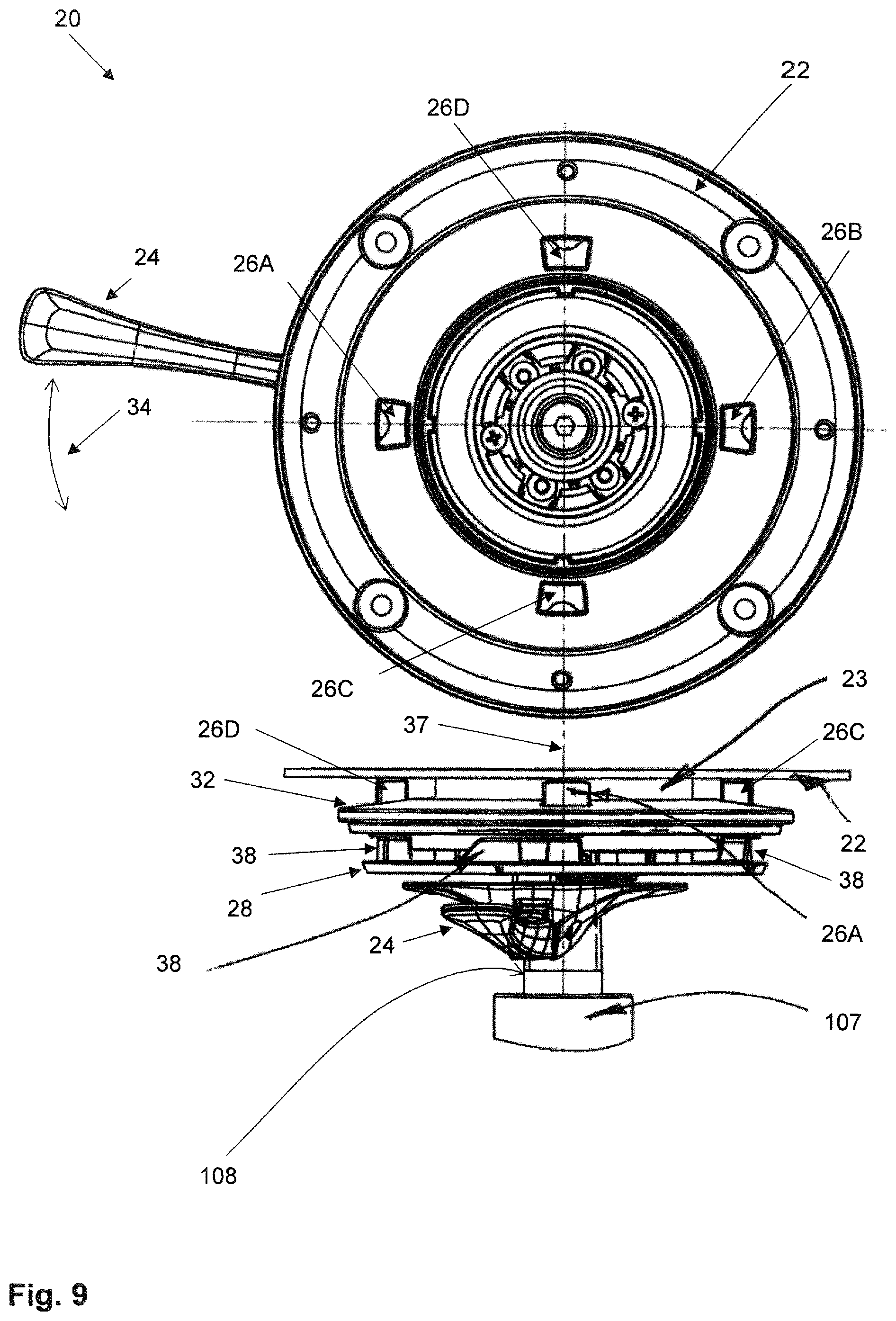 Patent US11812865 Figure 9 – Control mechanism for a chair