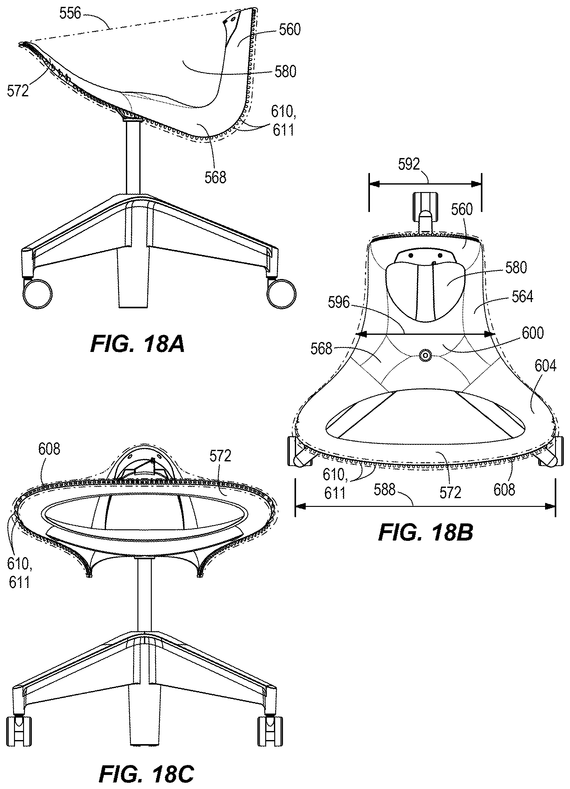 Patent US11812866 Figure 17 – Attachment structure for suspension seating