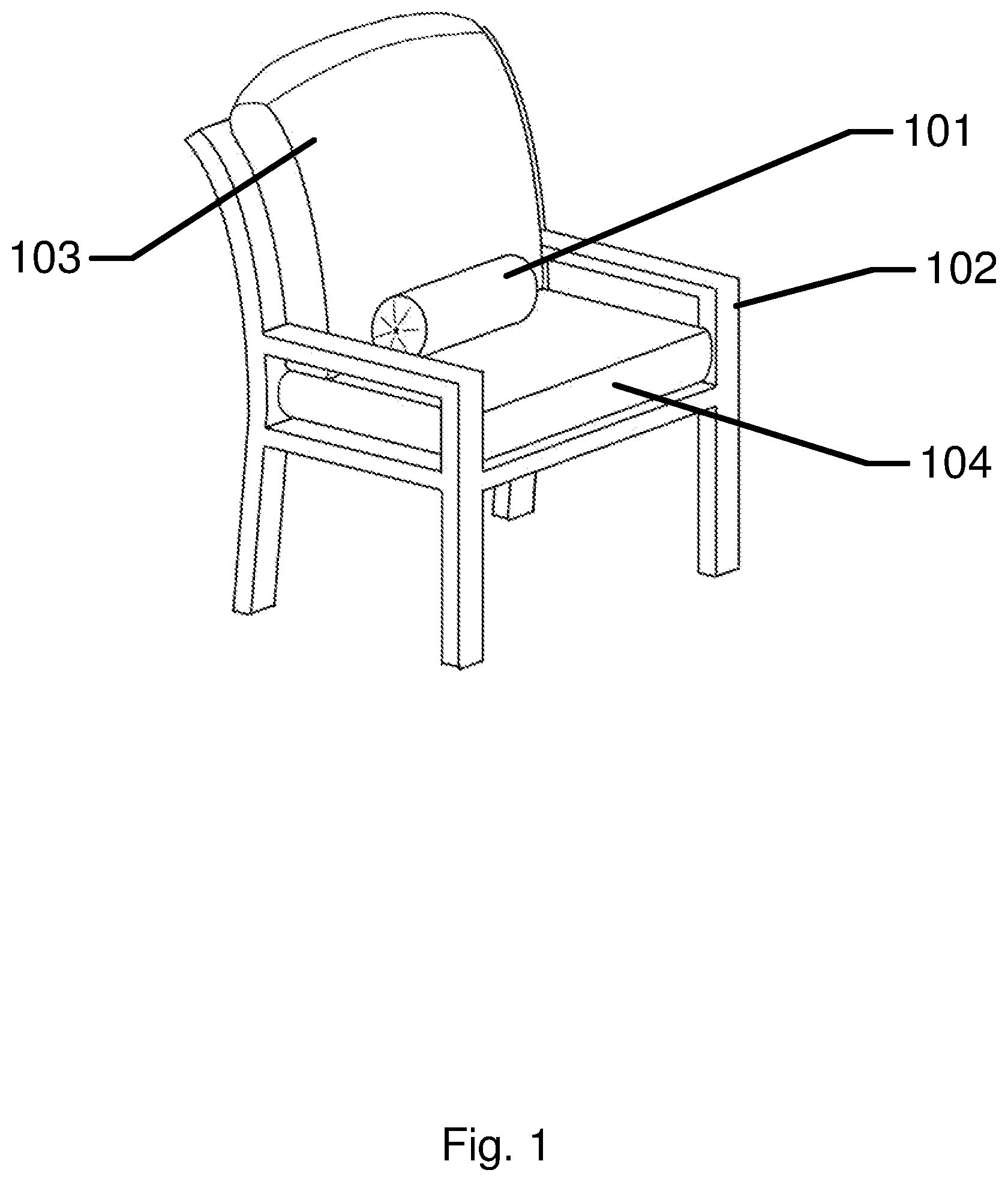 Patent US11812868 Figure 1 – Methods and apparatus for furniture protection