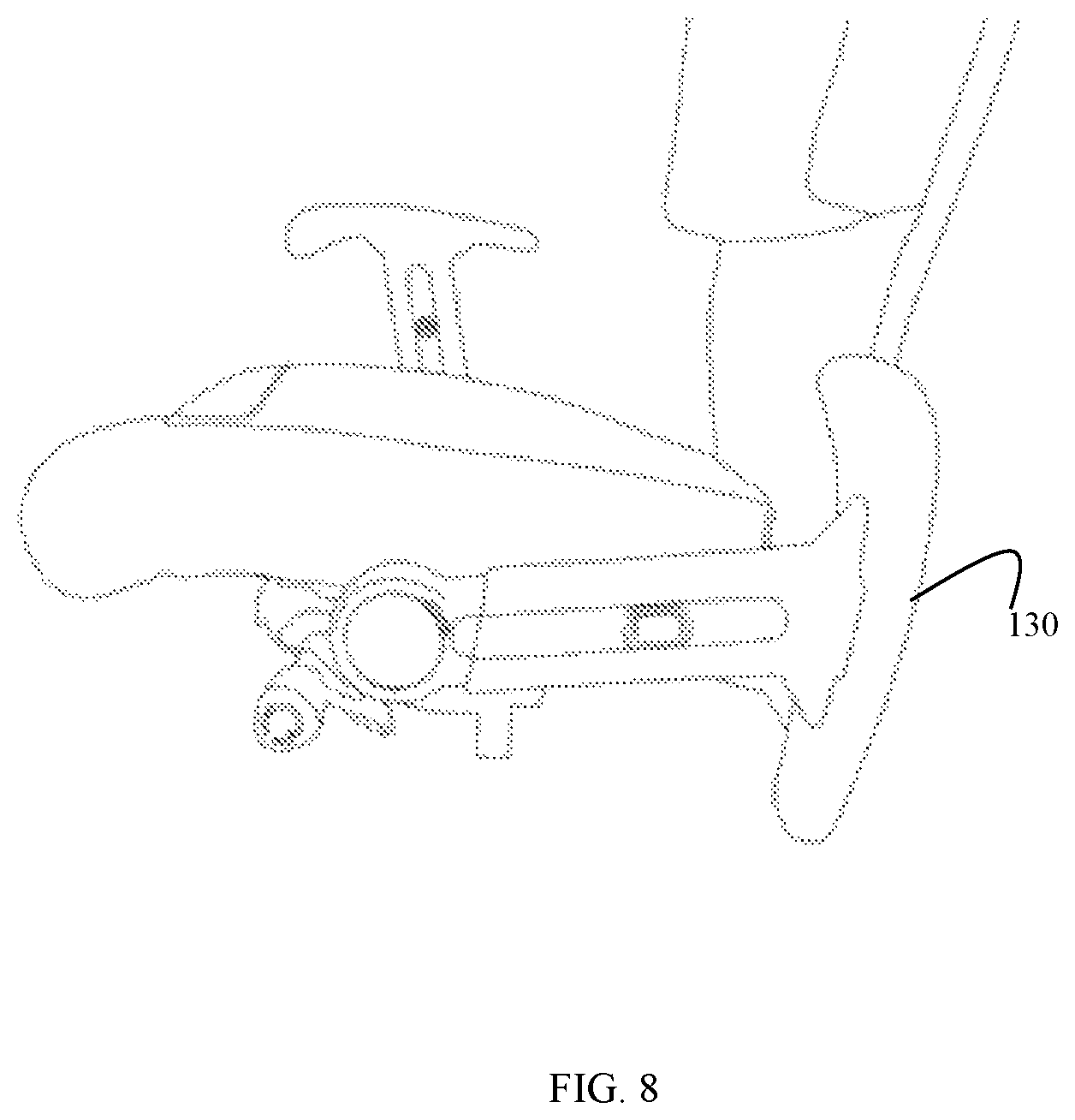 Patent US11812871 Figure 8 – Chair with appendage accommodations