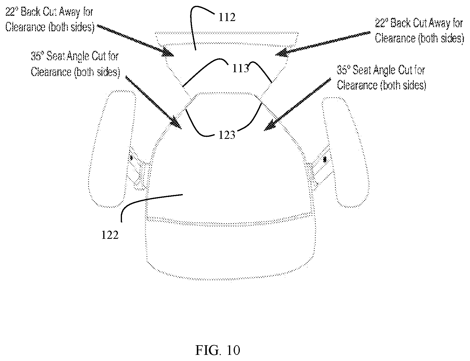 Patent US11812871 Figure 10 – Chair with appendage accommodations