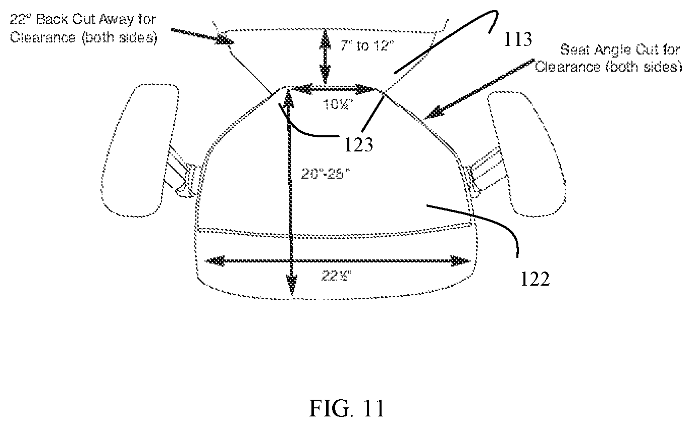 Patent US11812871 Figure 11 – Chair with appendage accommodations