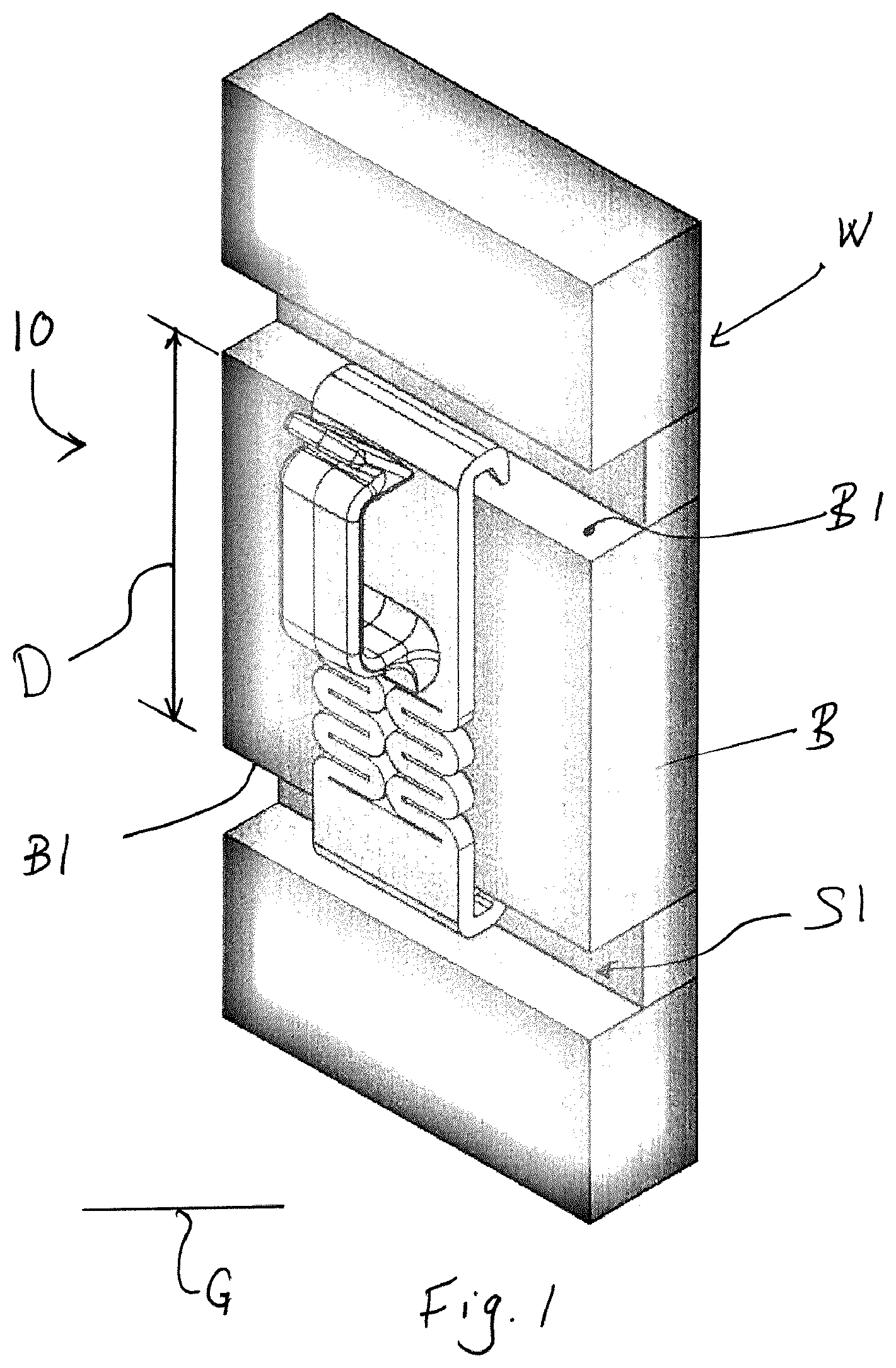 Patent US11812877 Figure 1 – Hanging device with resiliently deformable section