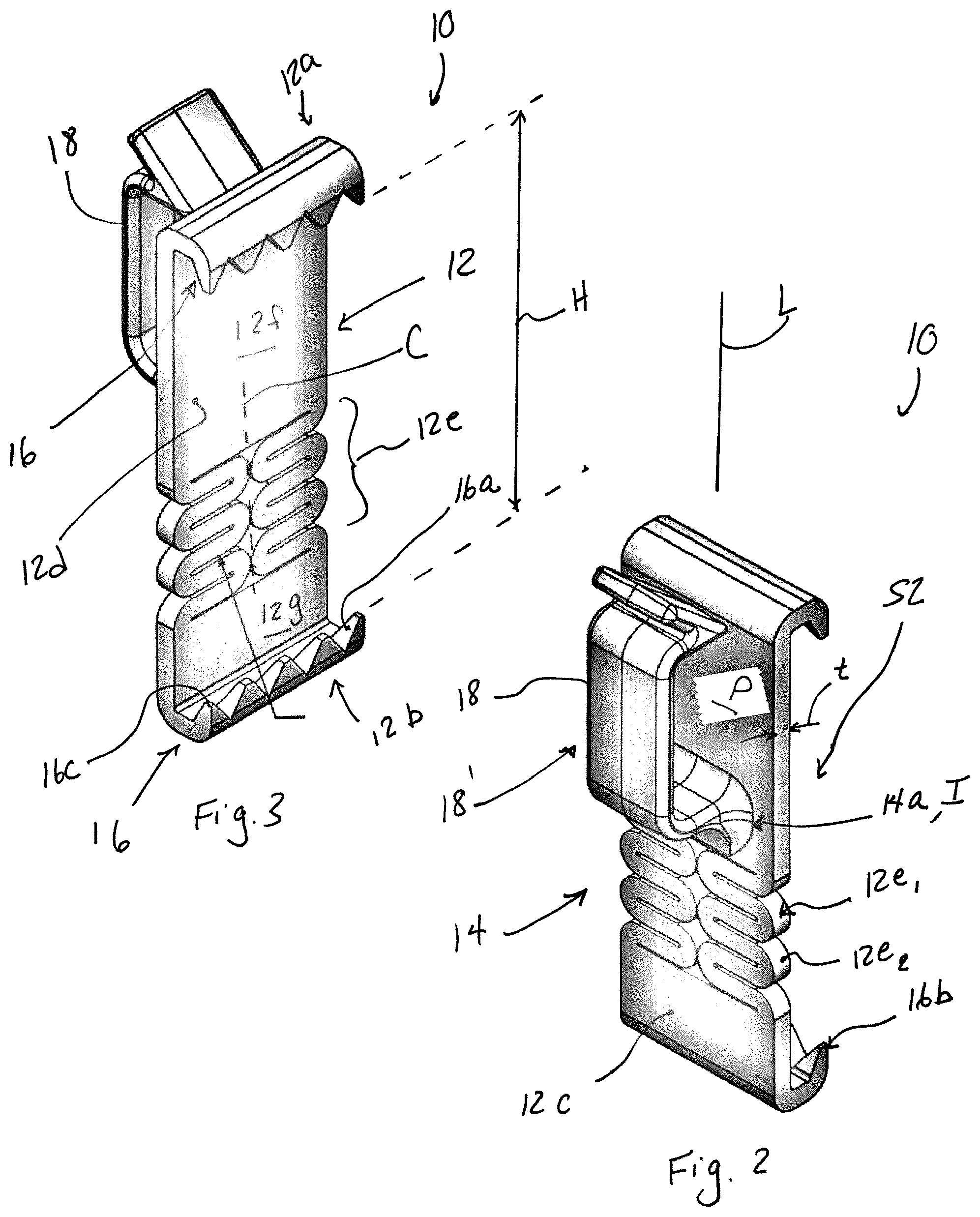 Patent US11812877 Figure 2 – Hanging device with resiliently deformable section