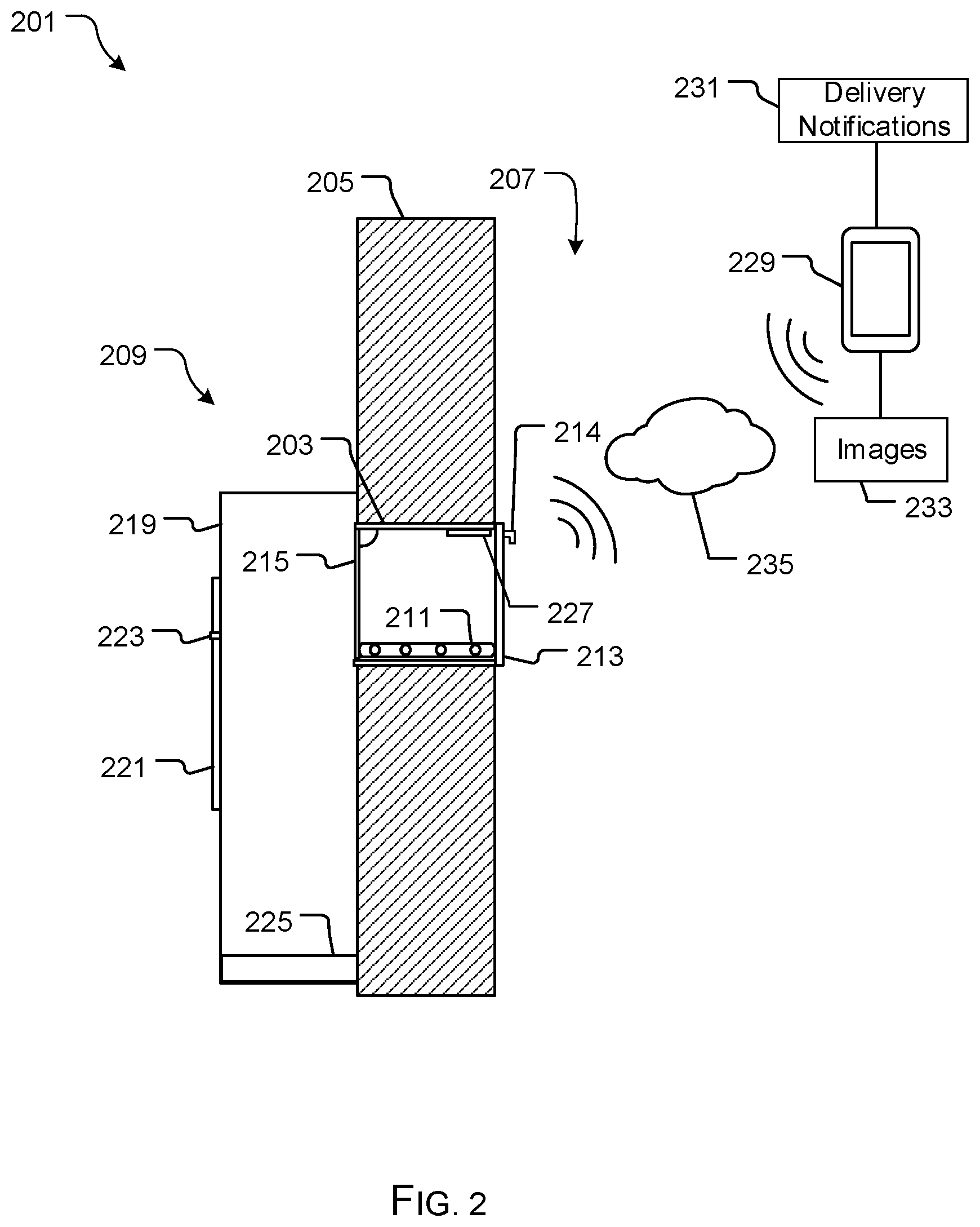 Patent US11812878 Figure 2 – Package receiving system and method of use