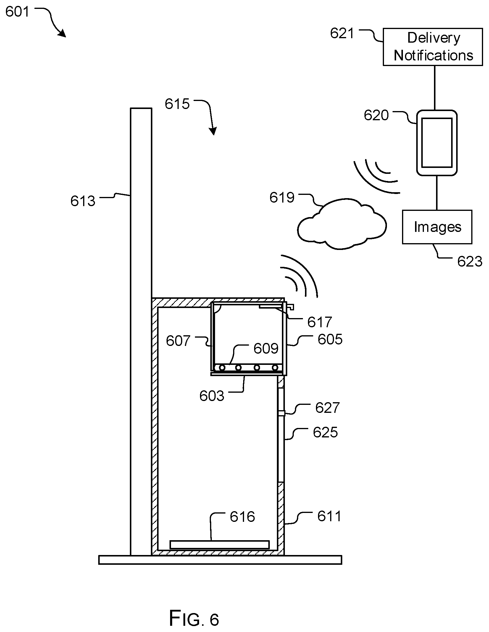 Patent US11812878 Figure 7 – Package receiving system and method of use