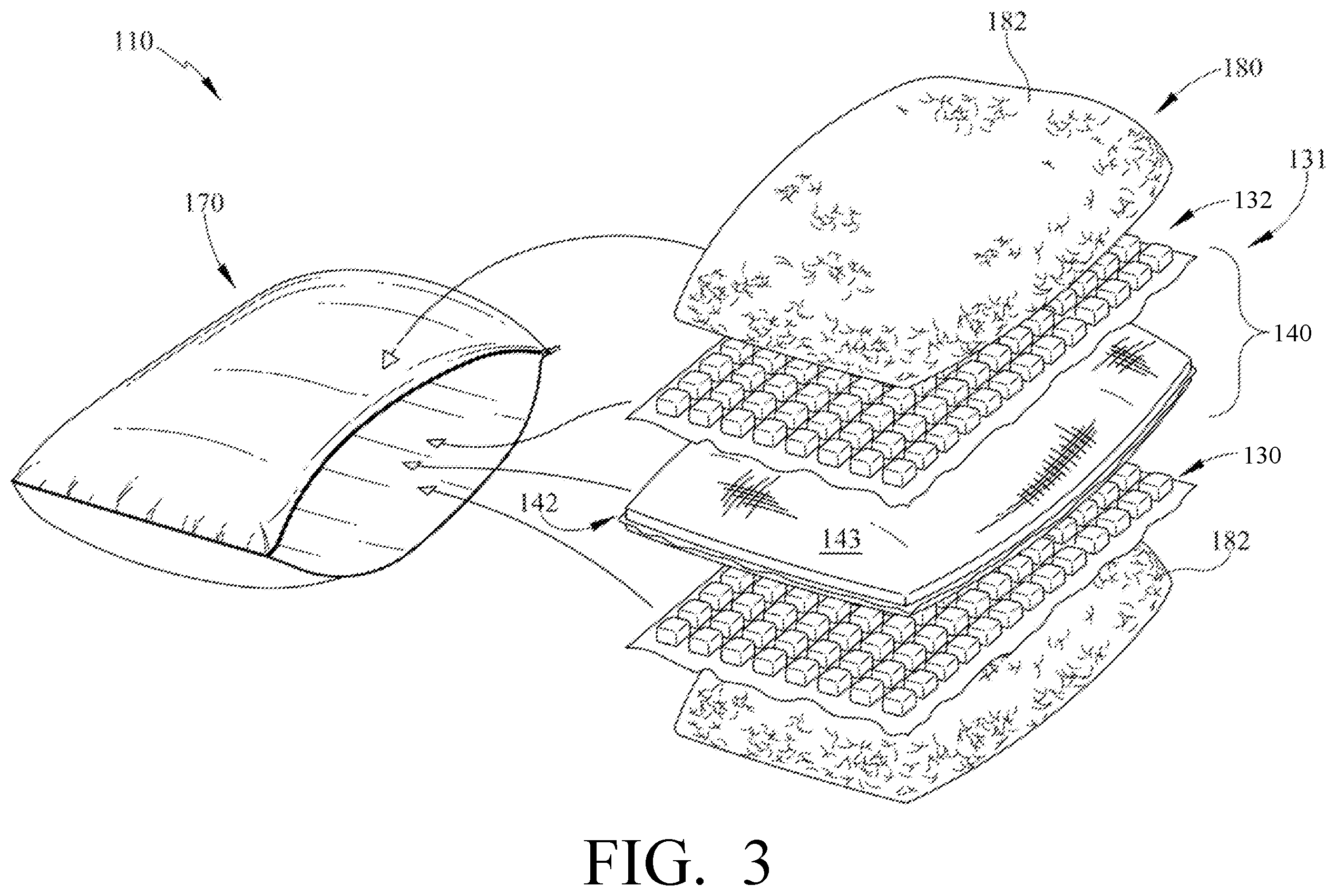 Patent US11812881 Figure 3 – Hybrid pillow