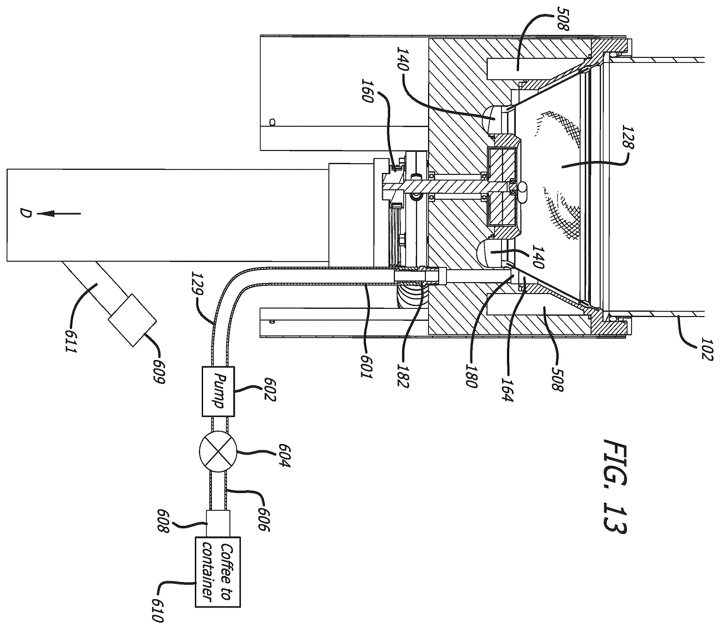 Patent US11812888 Figure 13 – Magnetically driven beverage brewing and cleaning system