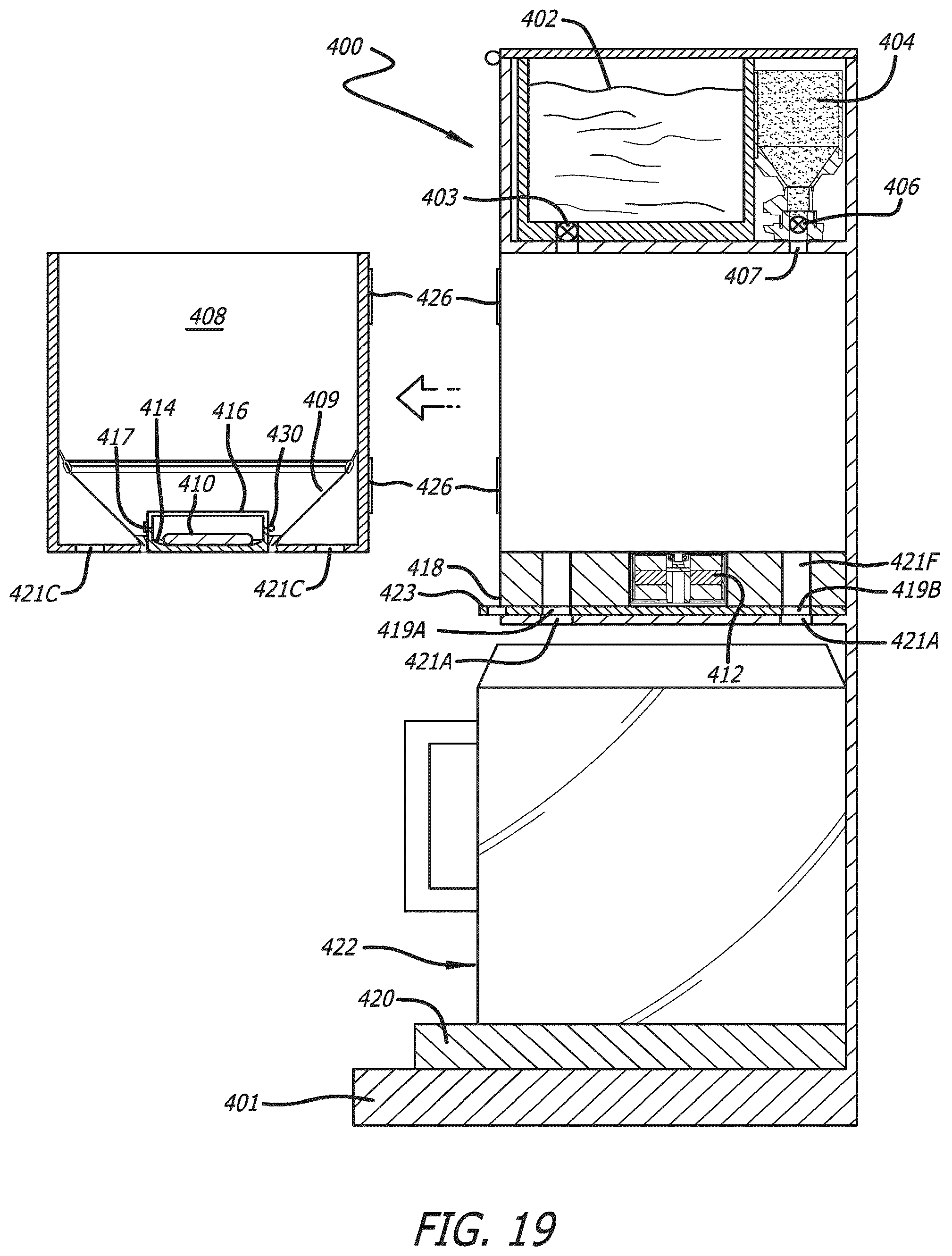 Patent US11812888 Figure 19 – Magnetically driven beverage brewing and cleaning system